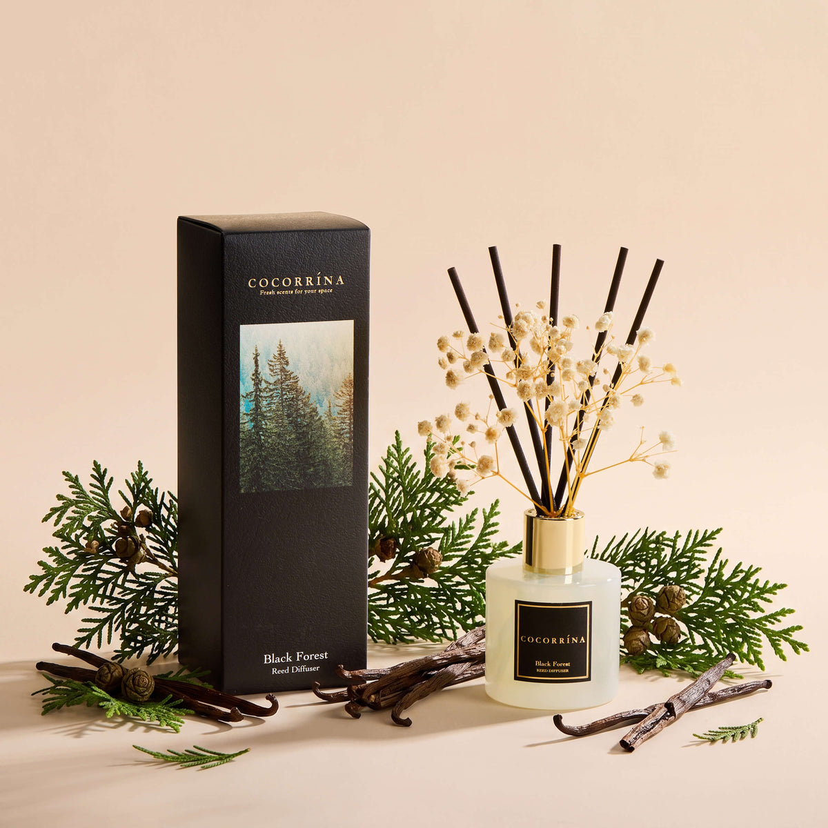 COCORRÍNA Black Forest Reed Diffuser Set