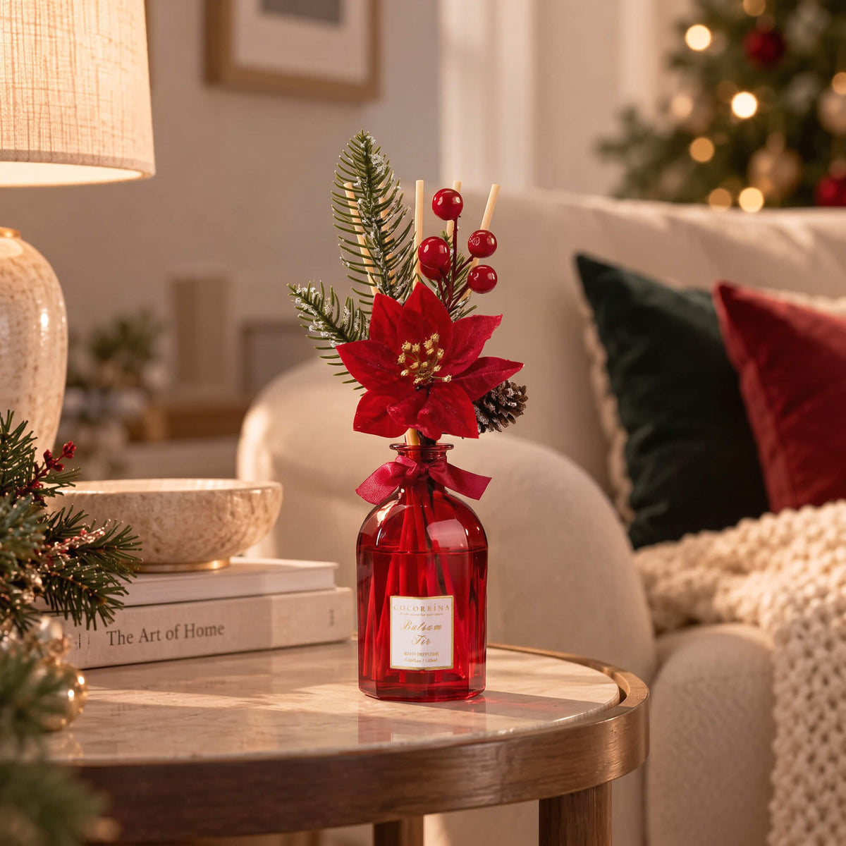 COCORRÍNA Christmas Portable Balsam Fir Reed Diffuser Set