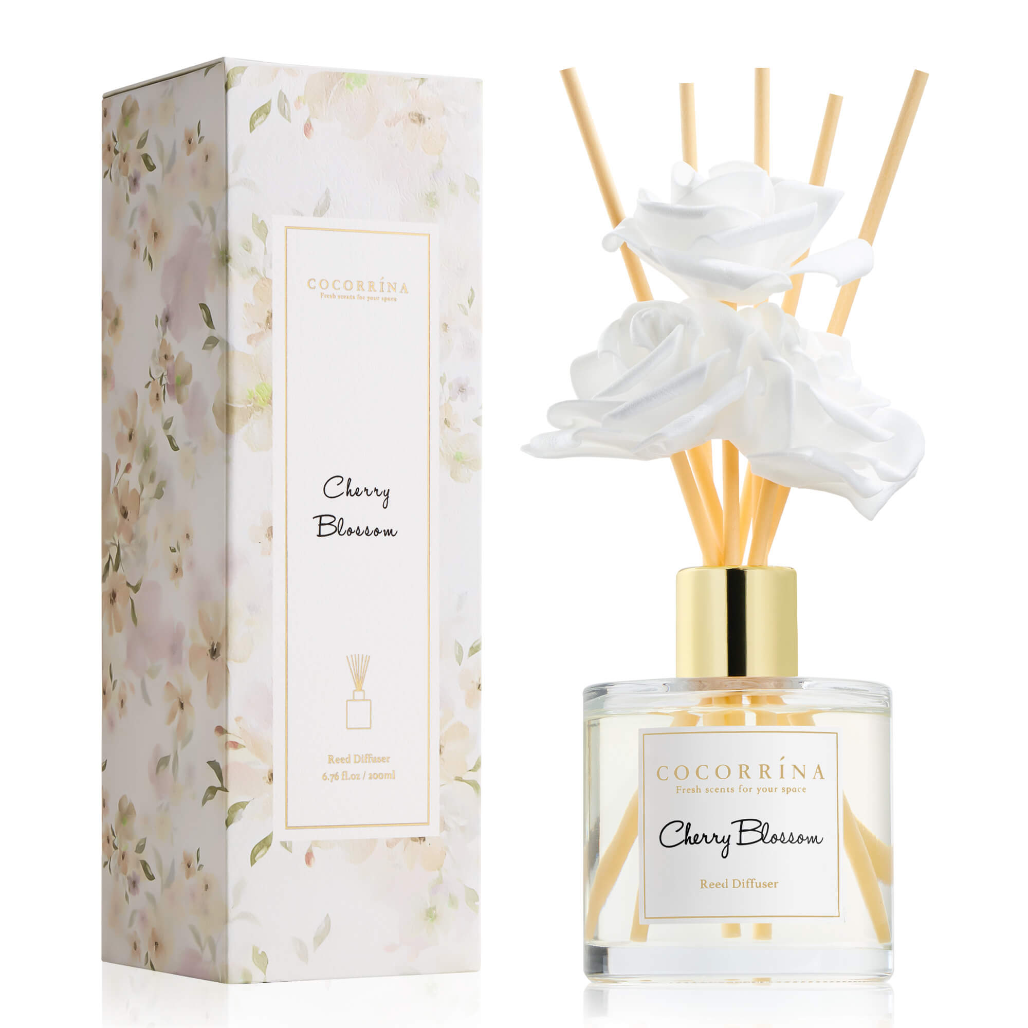 COCORRÍNA Cherry Blossom Reed Diffuser Set