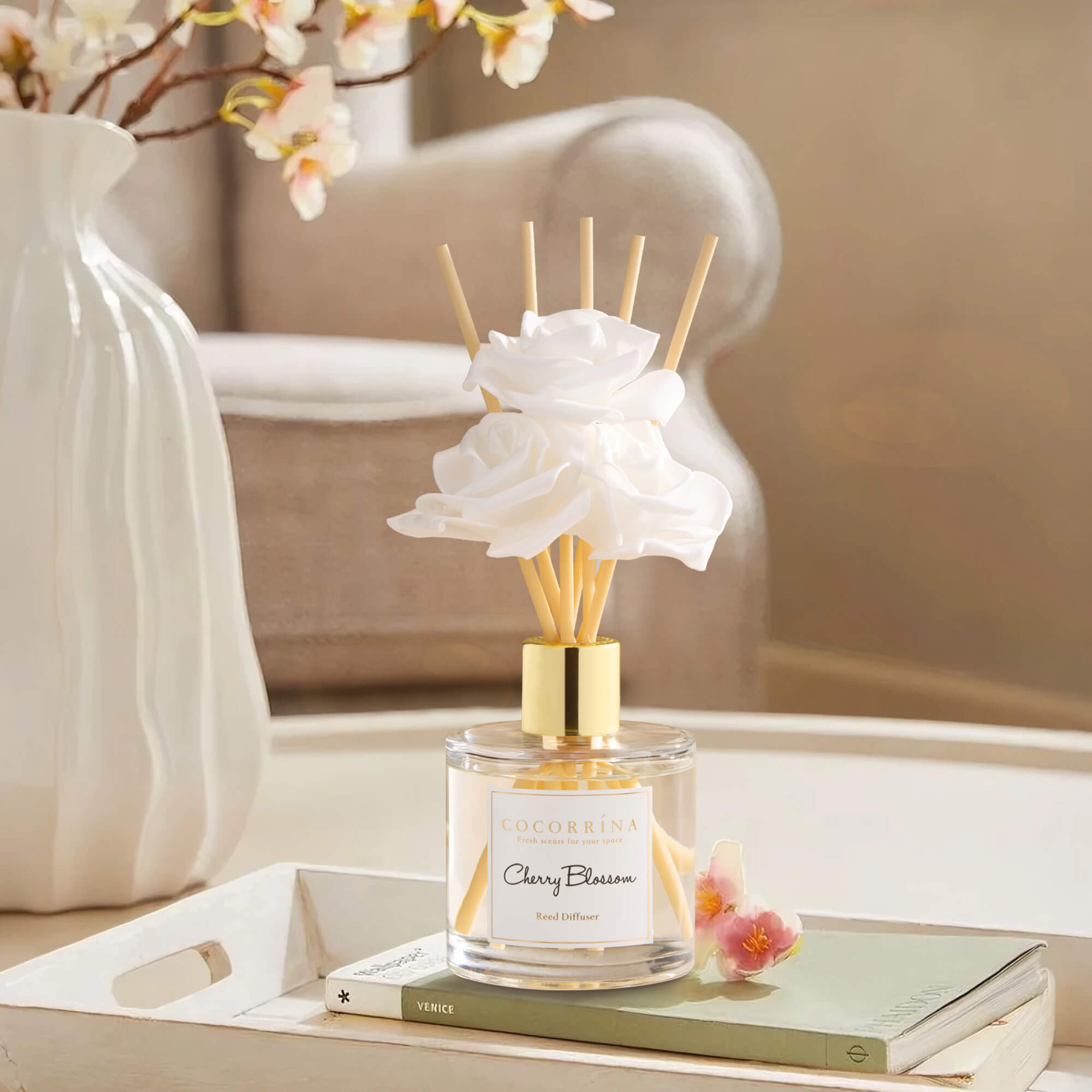 COCORRÍNA Cherry Blossom Reed Diffuser Set