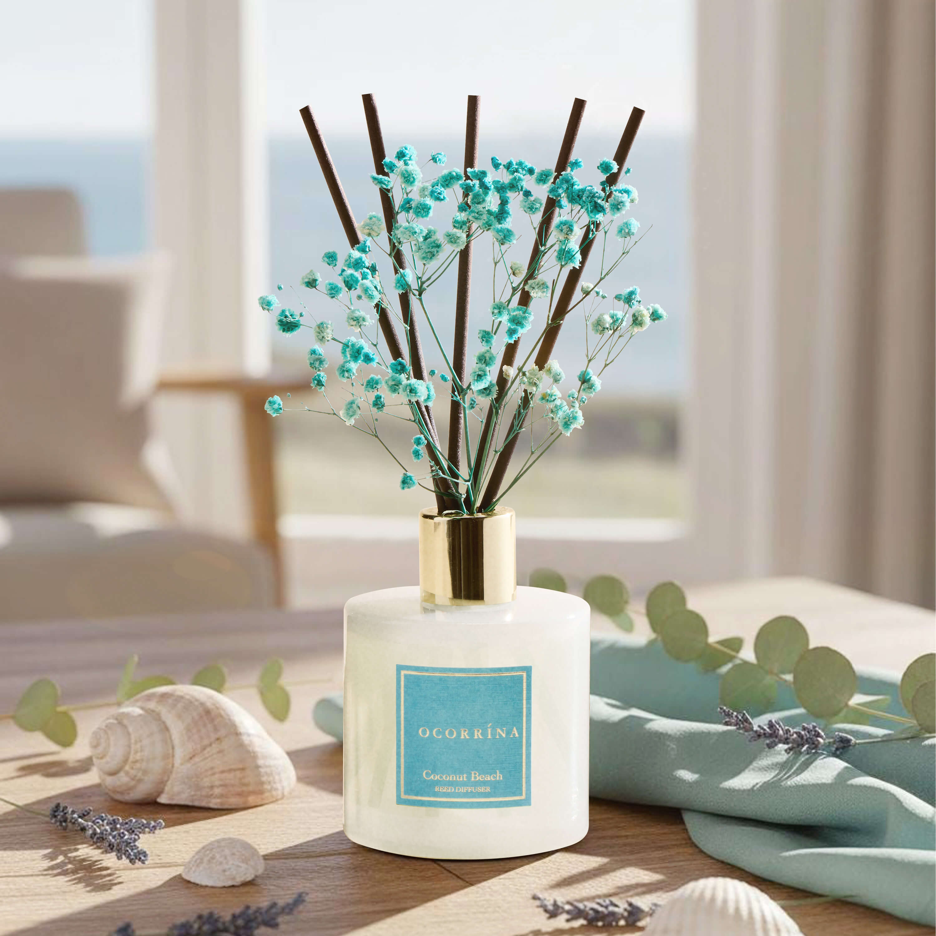 COCORRÍNA Coconut Beach Reed Diffuser Set