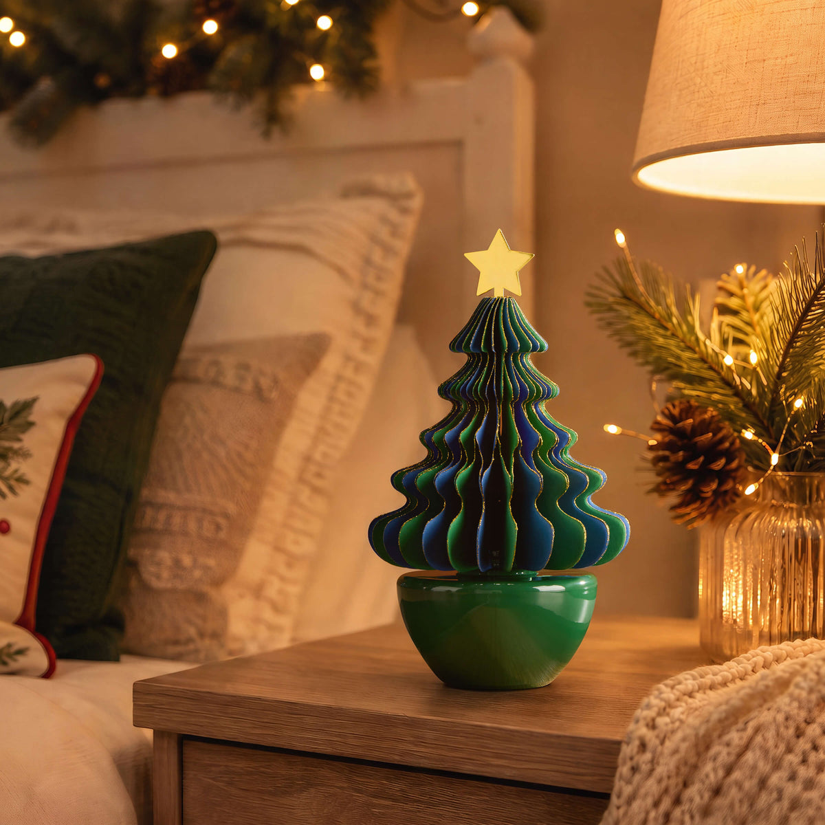 COCORRÍNA Honeycomb Paper Christmas Tree Reed Diffuser Set