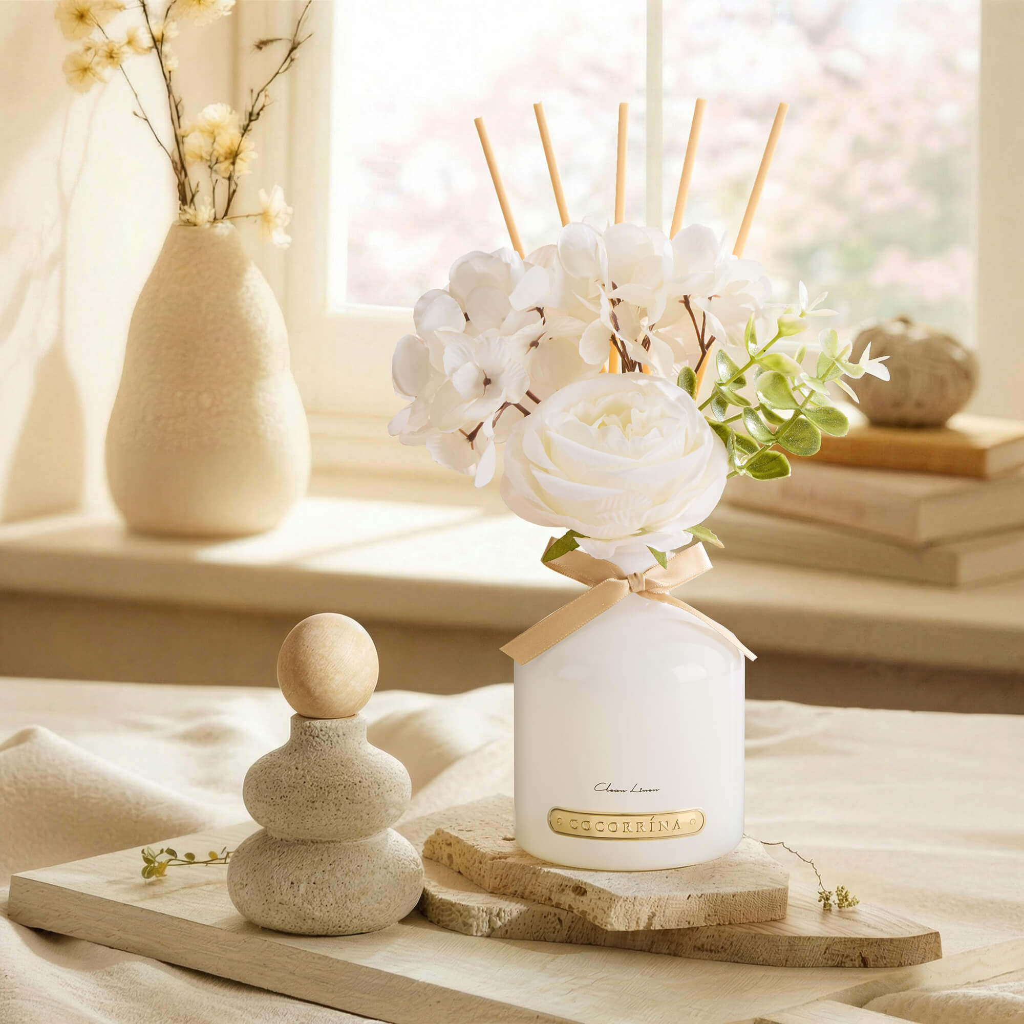 COCORRÍNA Clean Linen Reed Diffuser Set