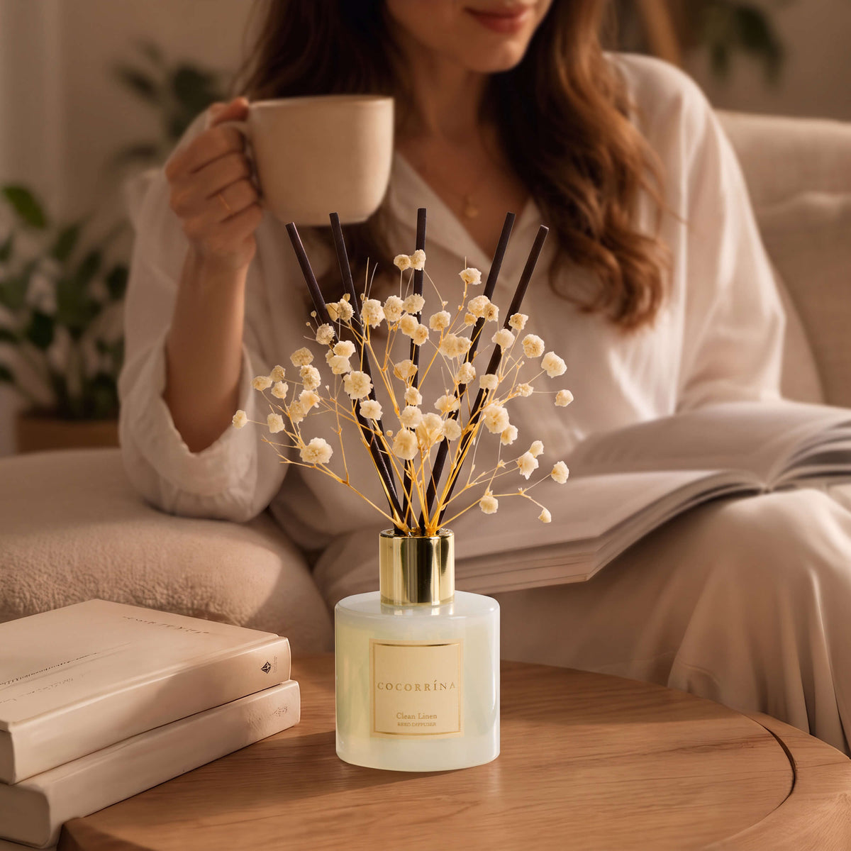 COCORRÍNA Set Difusor de Carrizos Clean Linen