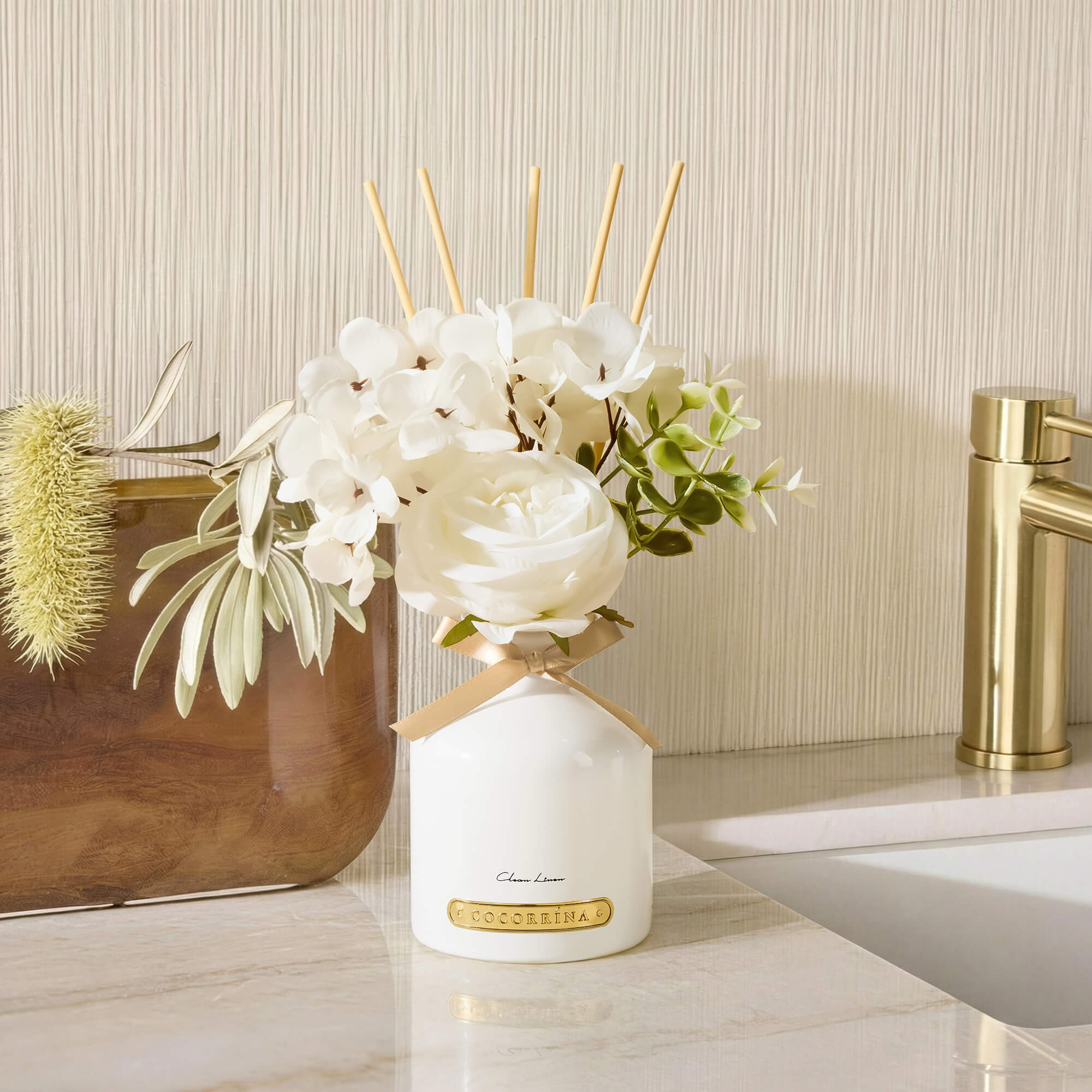 COCORRÍNA Clean Linen Reed Diffuser Set