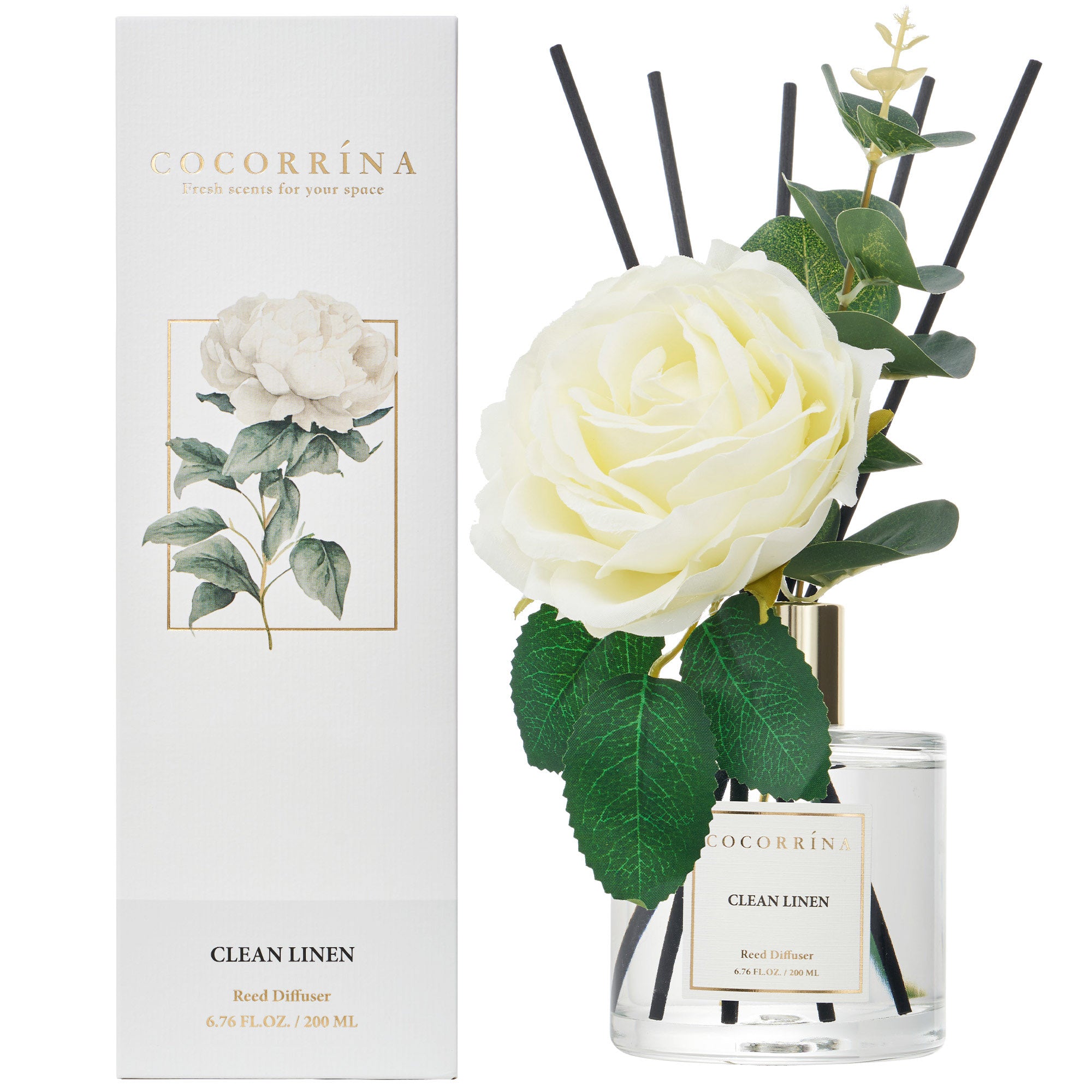 COCORRÍNA Clean Linen Flower Reed Diffuser