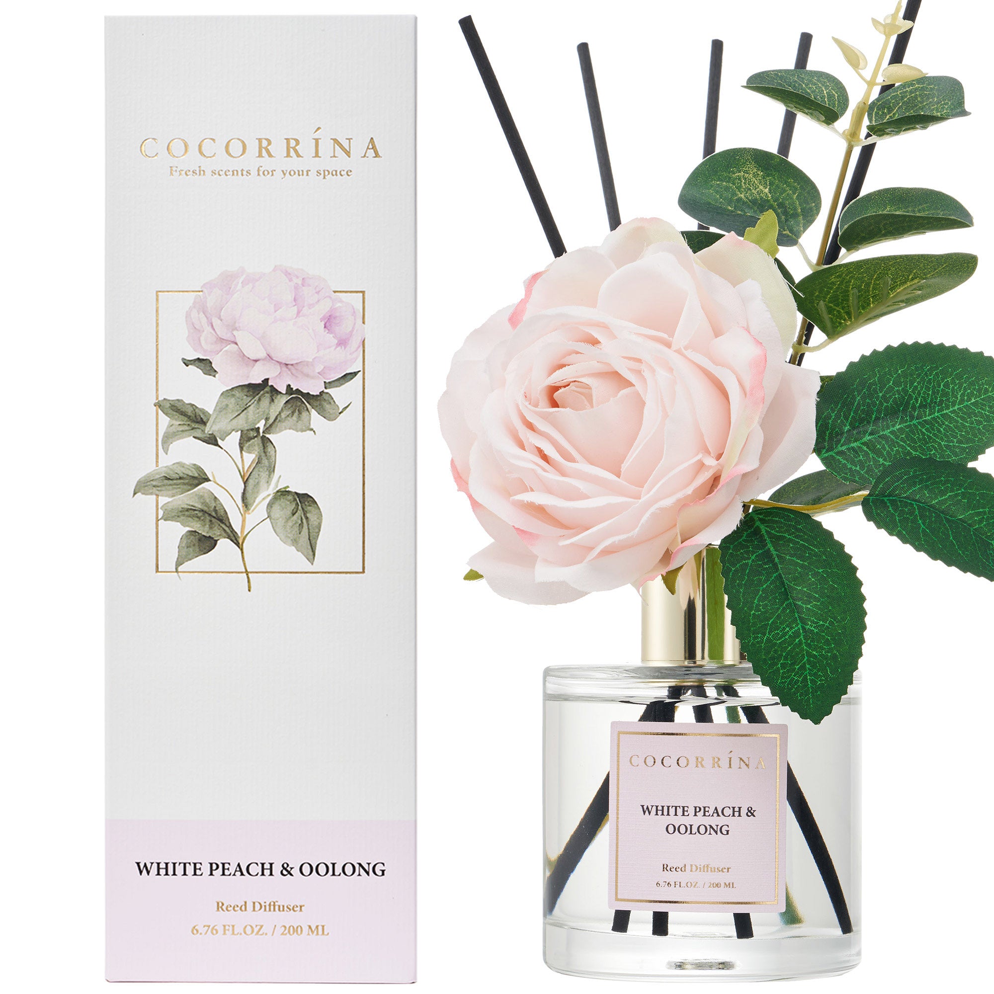 COCORRÍNA White Peach& Oolong Flower Reed Diffuser