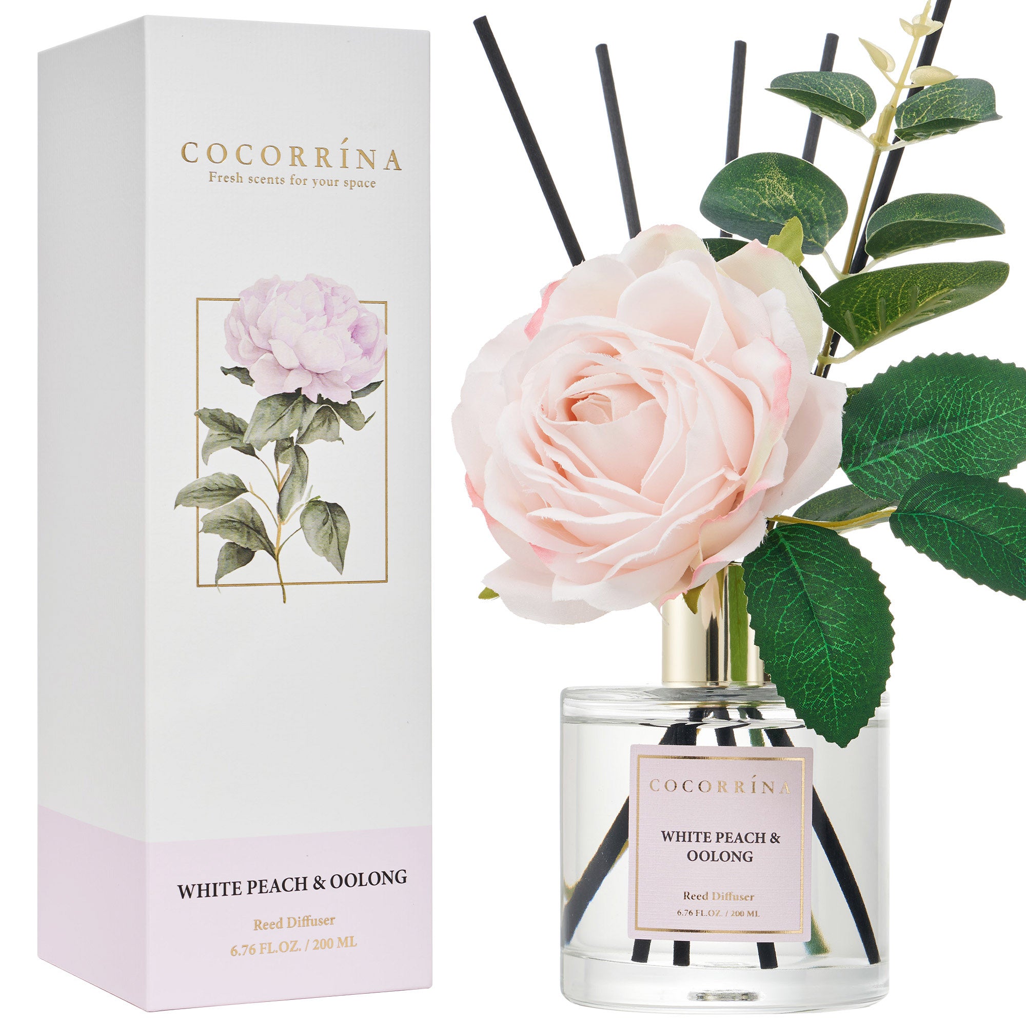 COCORRÍNA White Peach& Oolong Flower Reed Diffuser