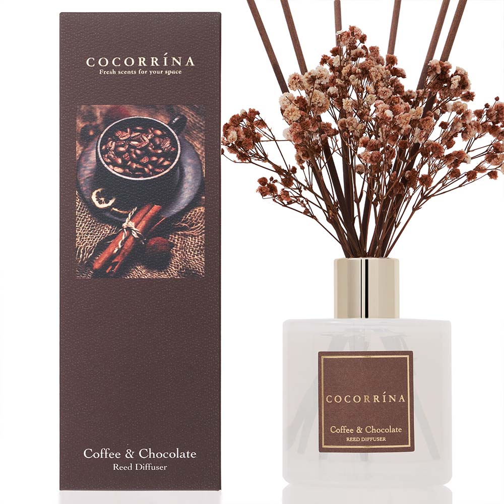 Ensemble diffuseur de roseaux à café aromatisé au chocolat COCORRÍNA