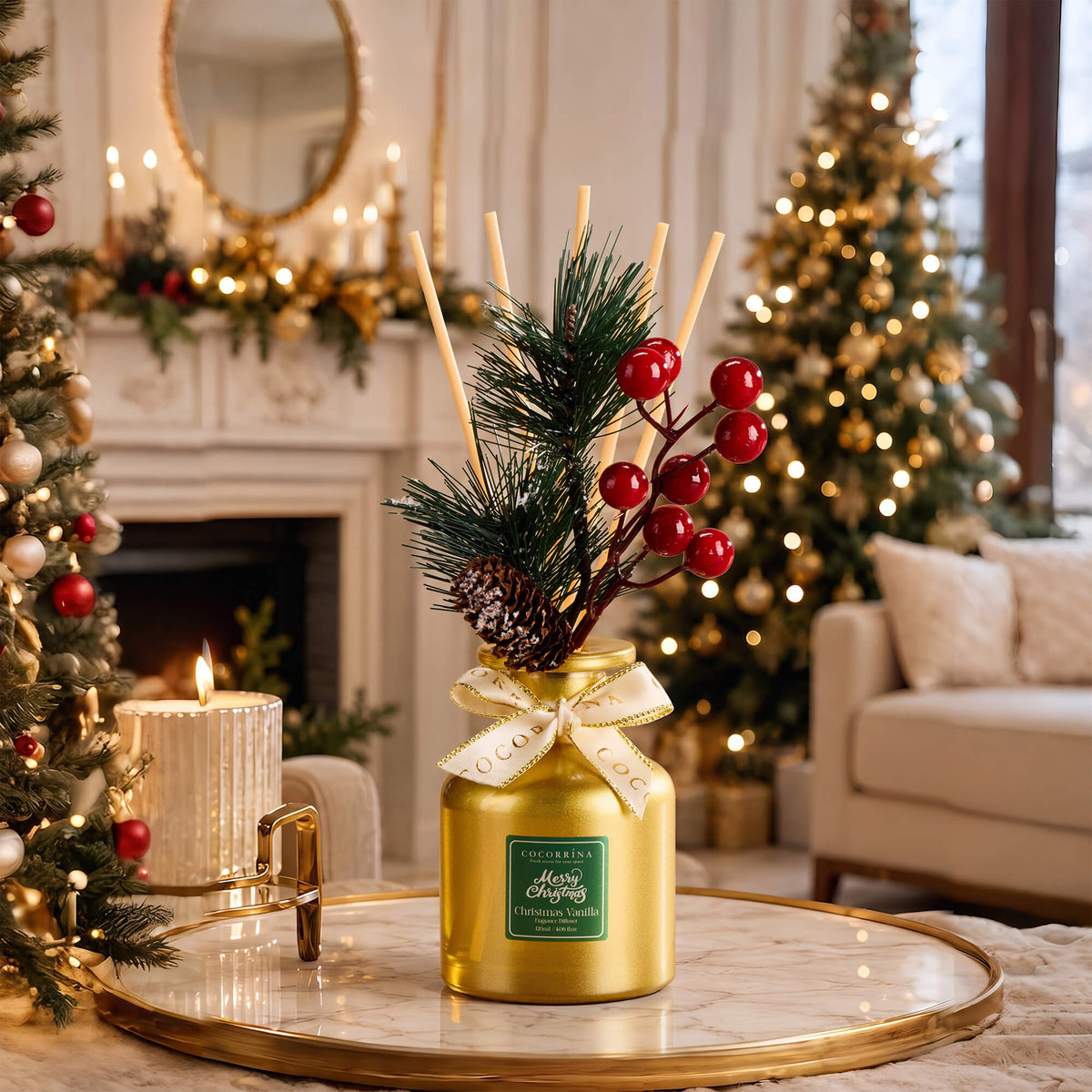 COCORRÍNA Christmas Vanilla Reed Diffuser Set