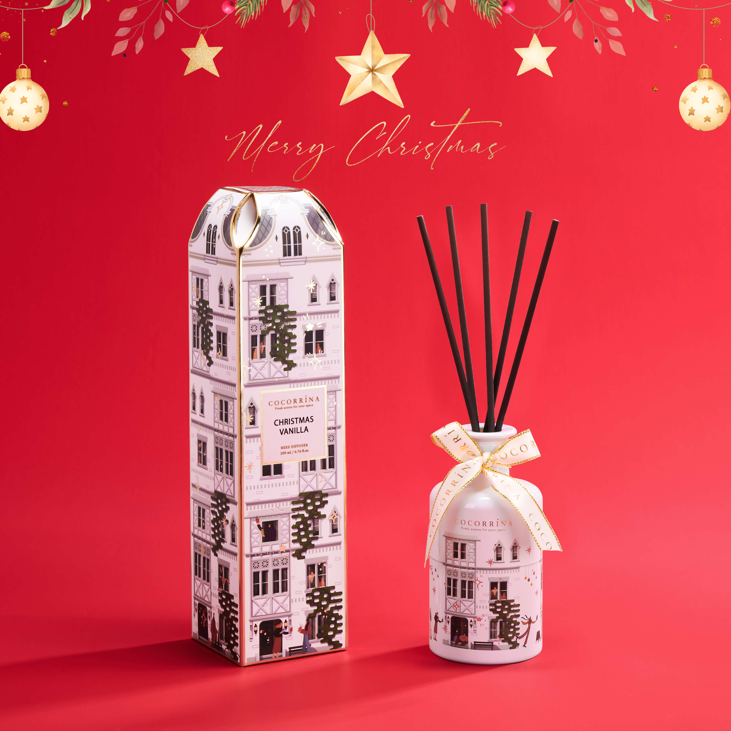 COCORRÍNA Christmas Vanilla Christmas Reed Diffuser Set