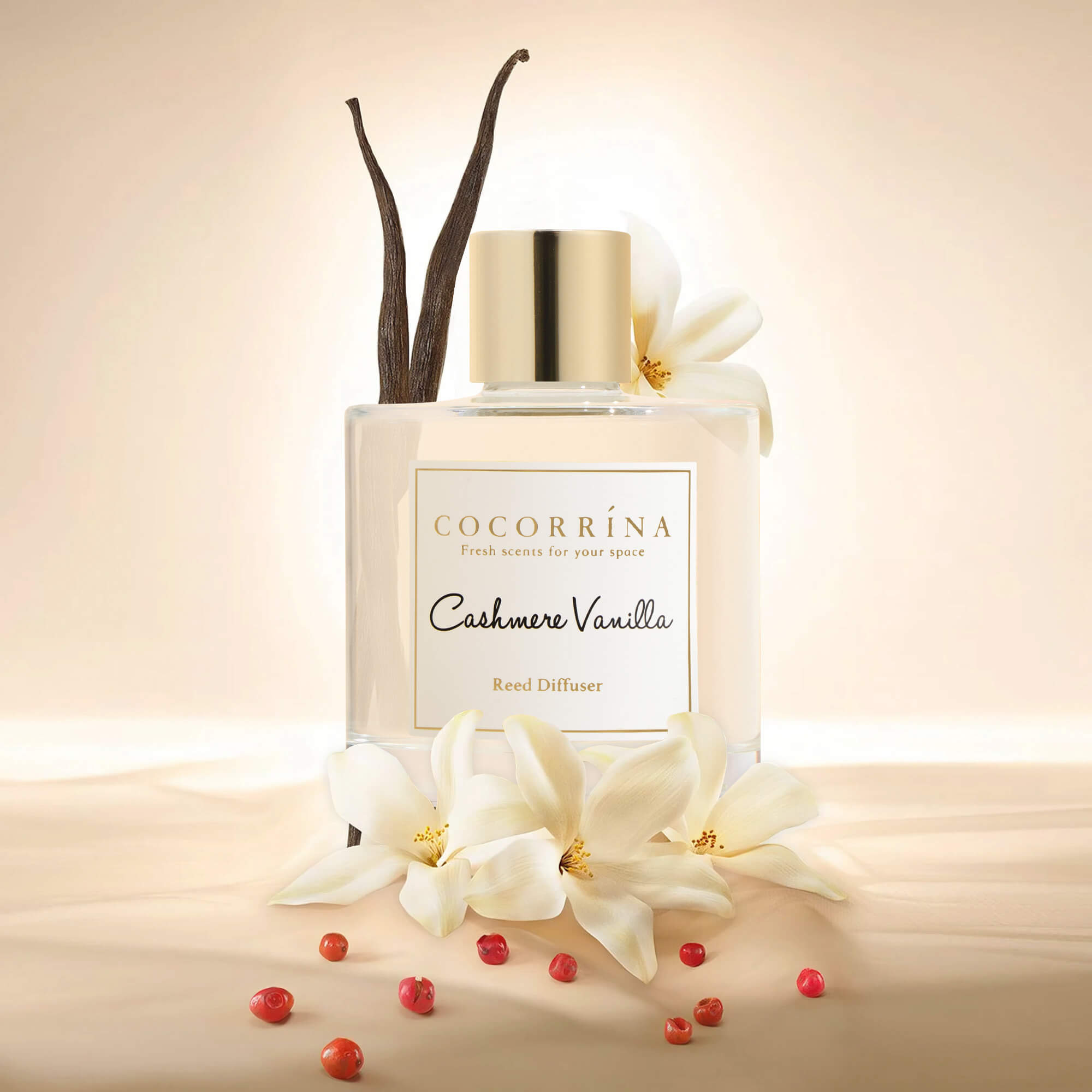 COCORRÍNA Cashmere Vanilla Reed Diffuser Set