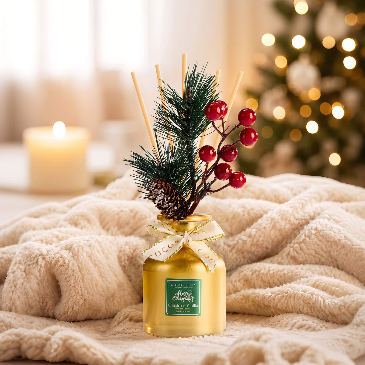 COCORRÍNA Christmas Vanilla Reed Diffuser Set