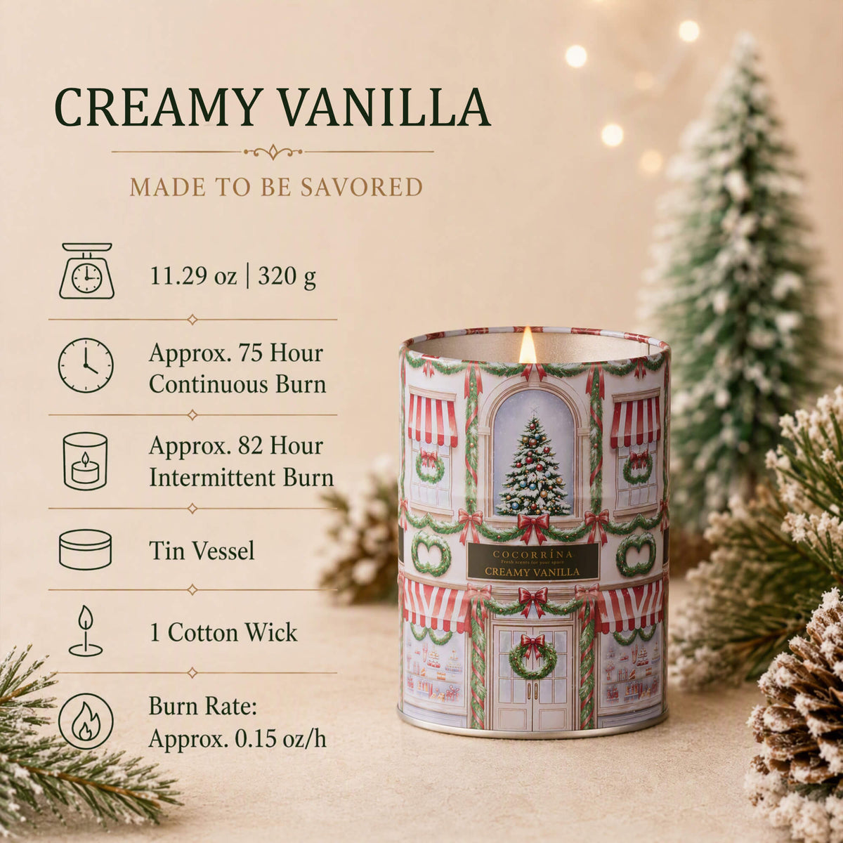 COCORRÍNA Creamy Vanilla Candle 11.29oz