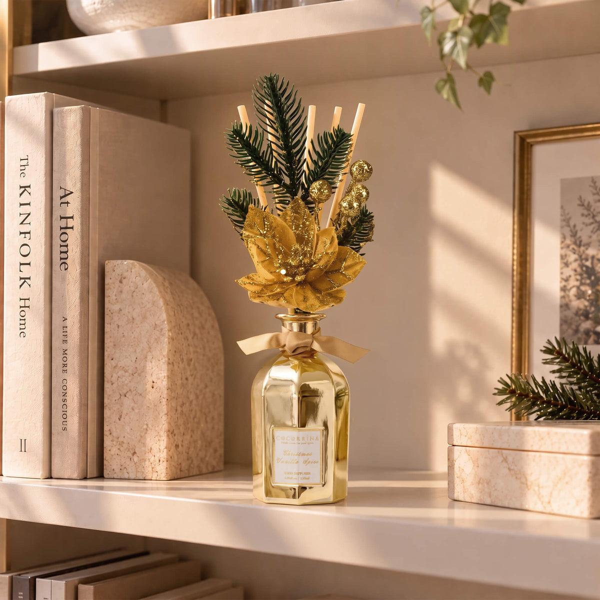 COCORRÍNA Christmas Portable Vanilla Spice Reed Diffuser Set