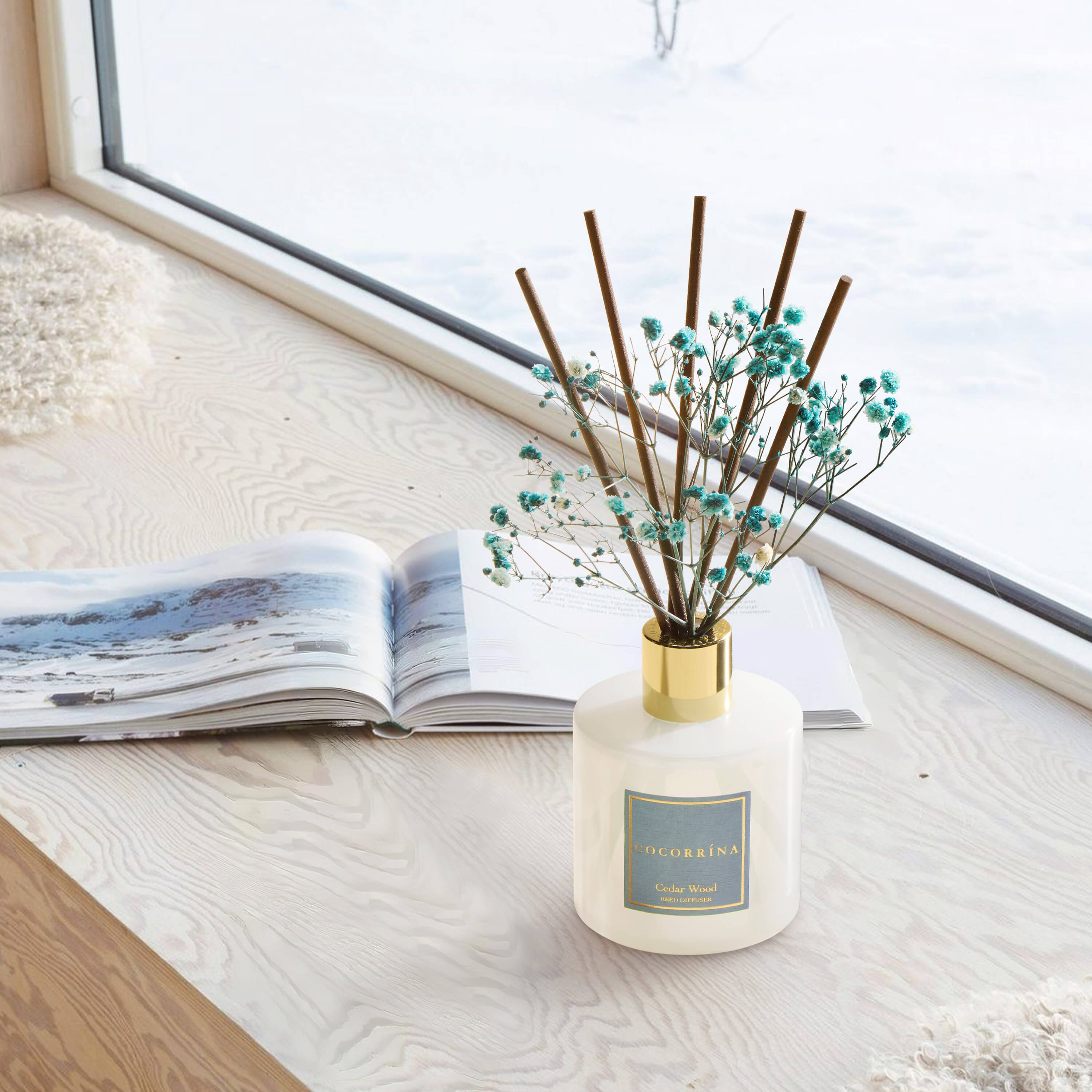 COCORRÍNA Cedar Wood Reed Diffuser Set