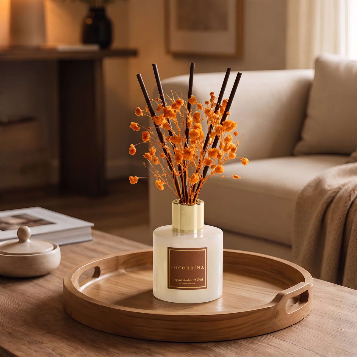 COCORRÍNA Elegant Amber& Oud Reed Diffuser Set