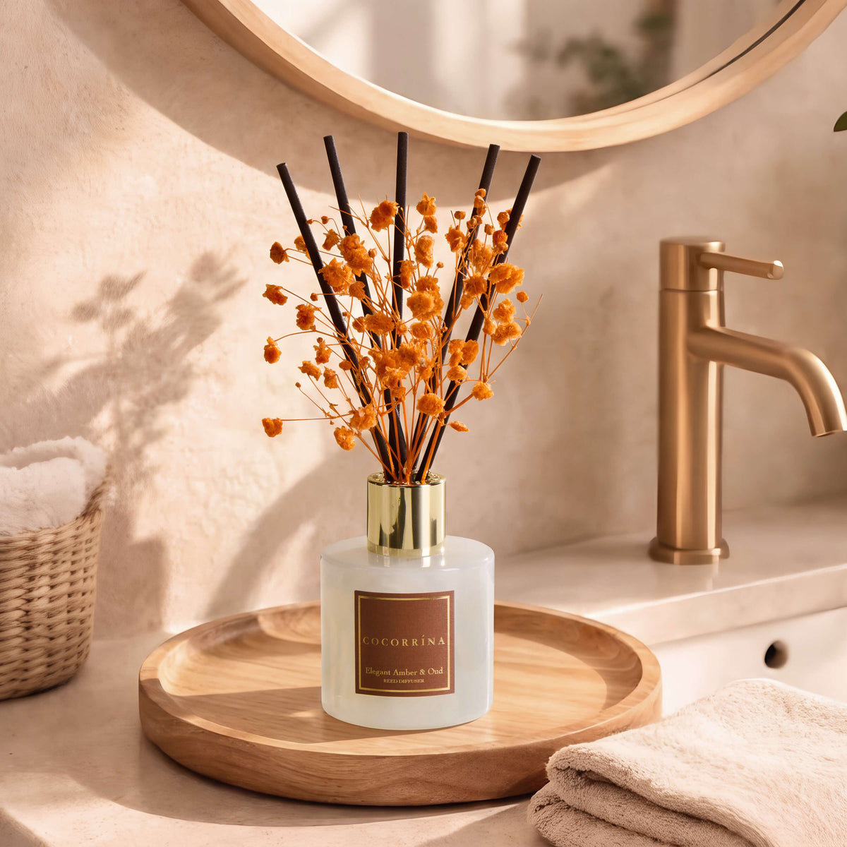 COCORRÍNA Elegant Amber& Oud Reed Diffuser Set