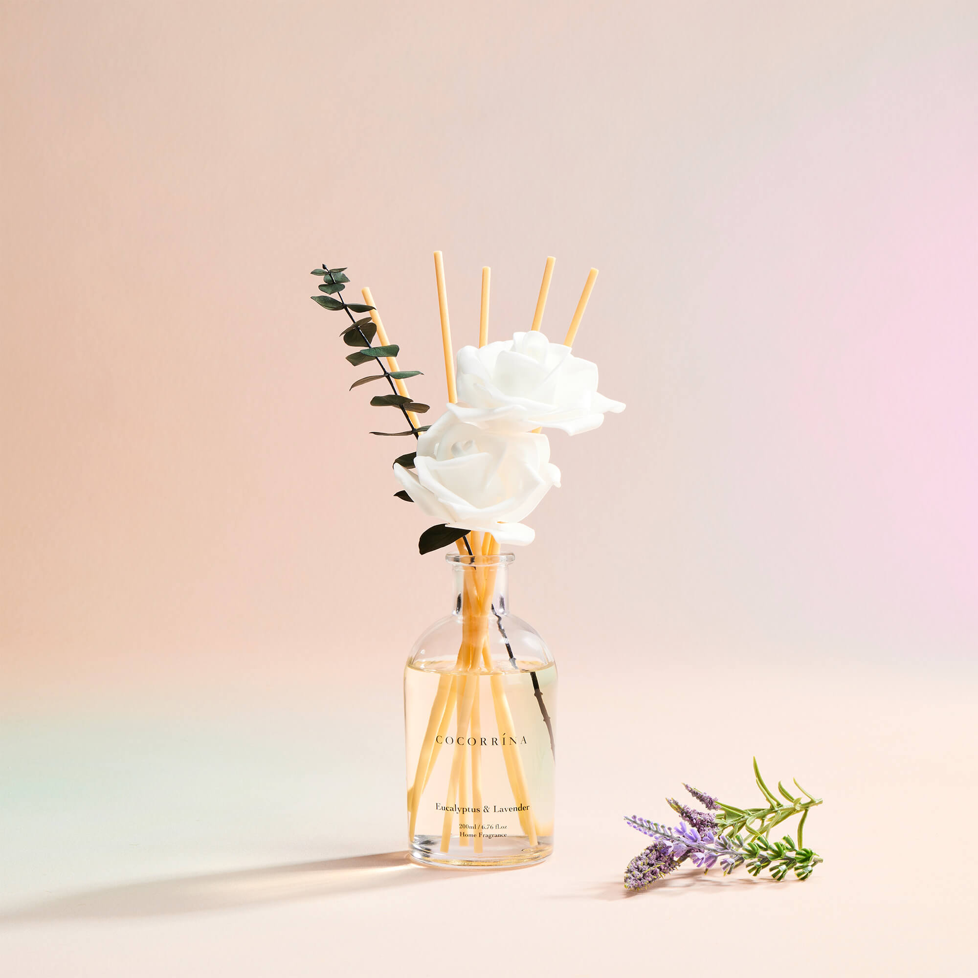 COCORRÍNA Eucalyptus lavender White Rose Reed Diffuser