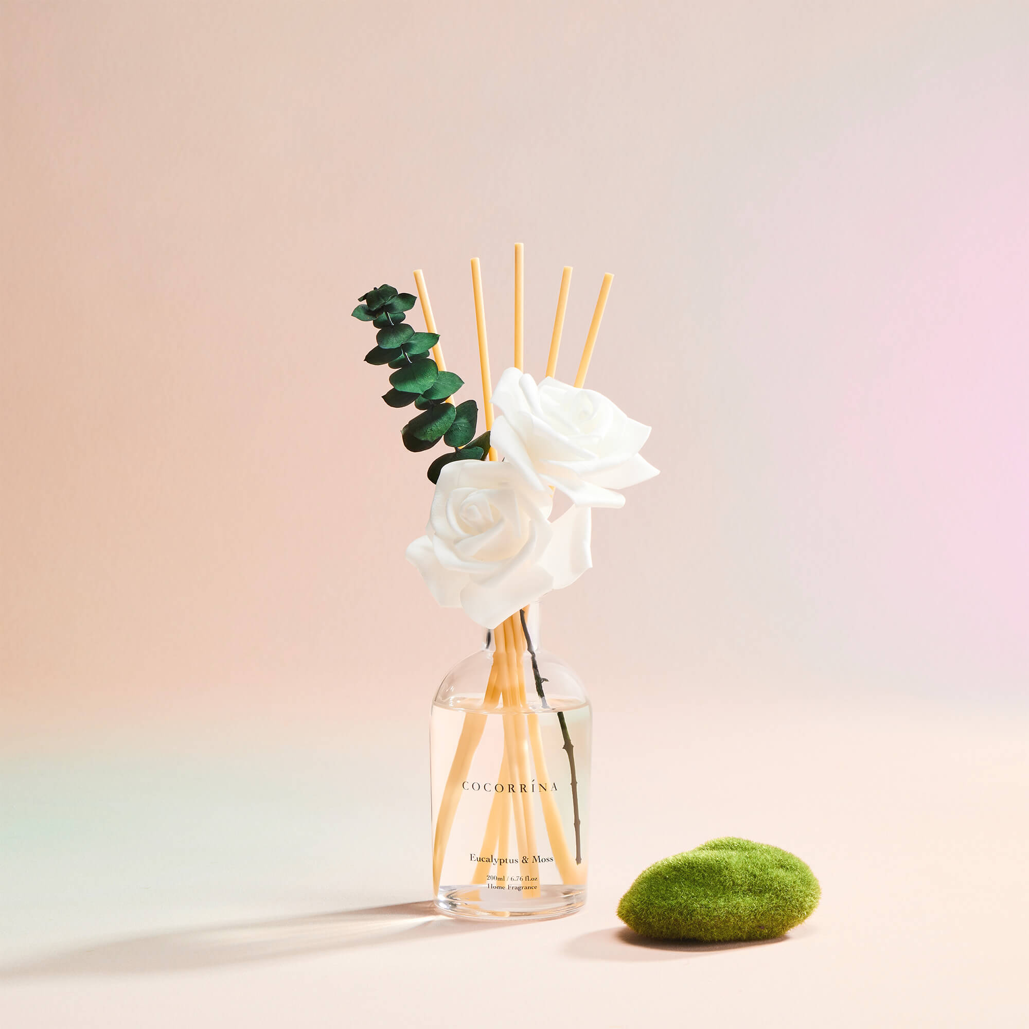 COCORRÍNA Eucalyptus Moss White Rose Reed Diffuser