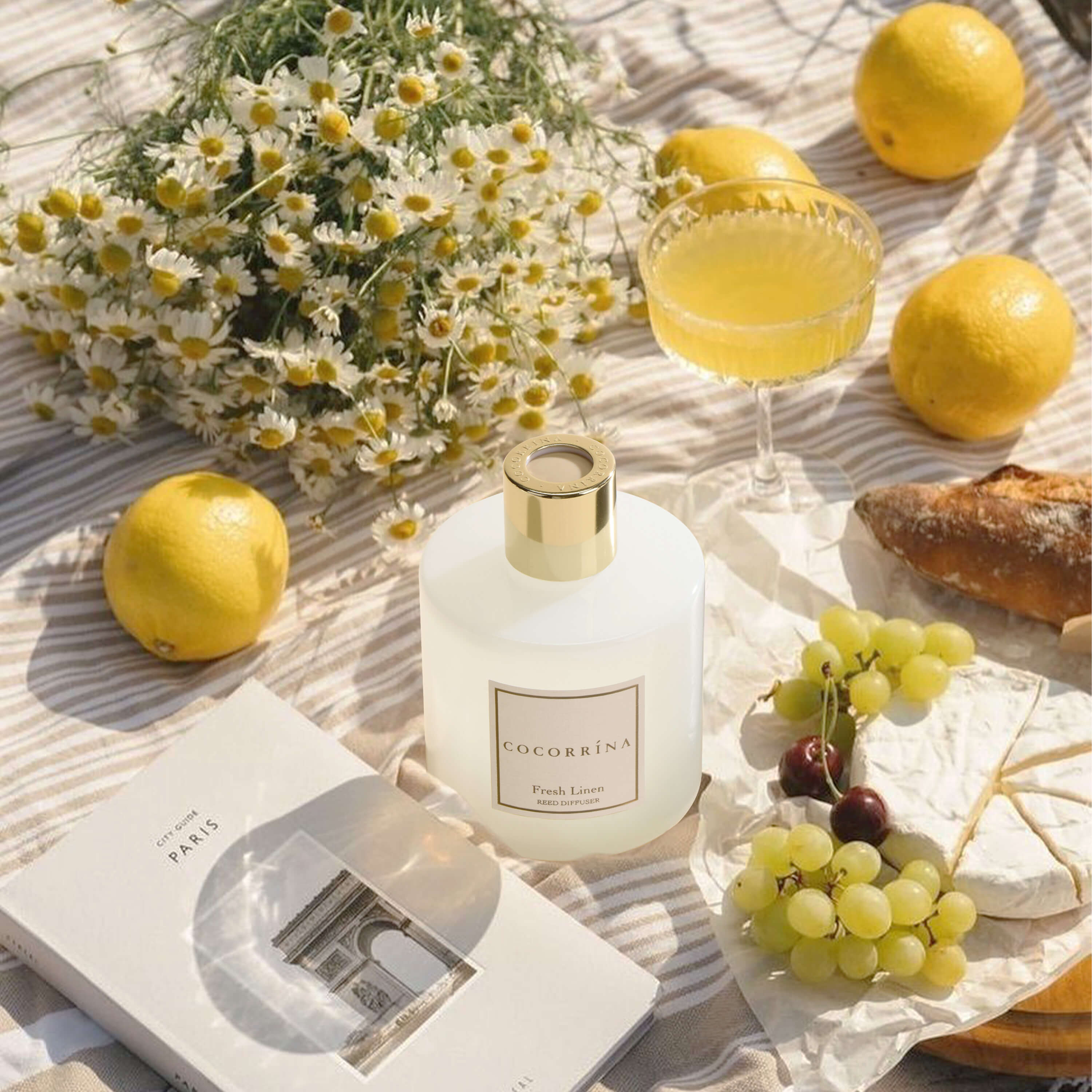 COCORRÍNA Fresh Linen Reed Diffuser Set