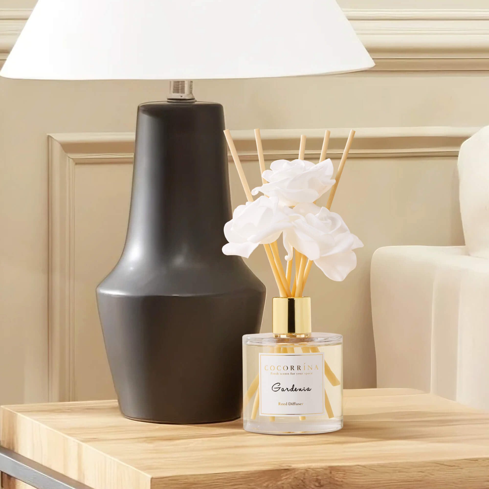 COCORRÍNA  Gardenia Reed Diffuser Set