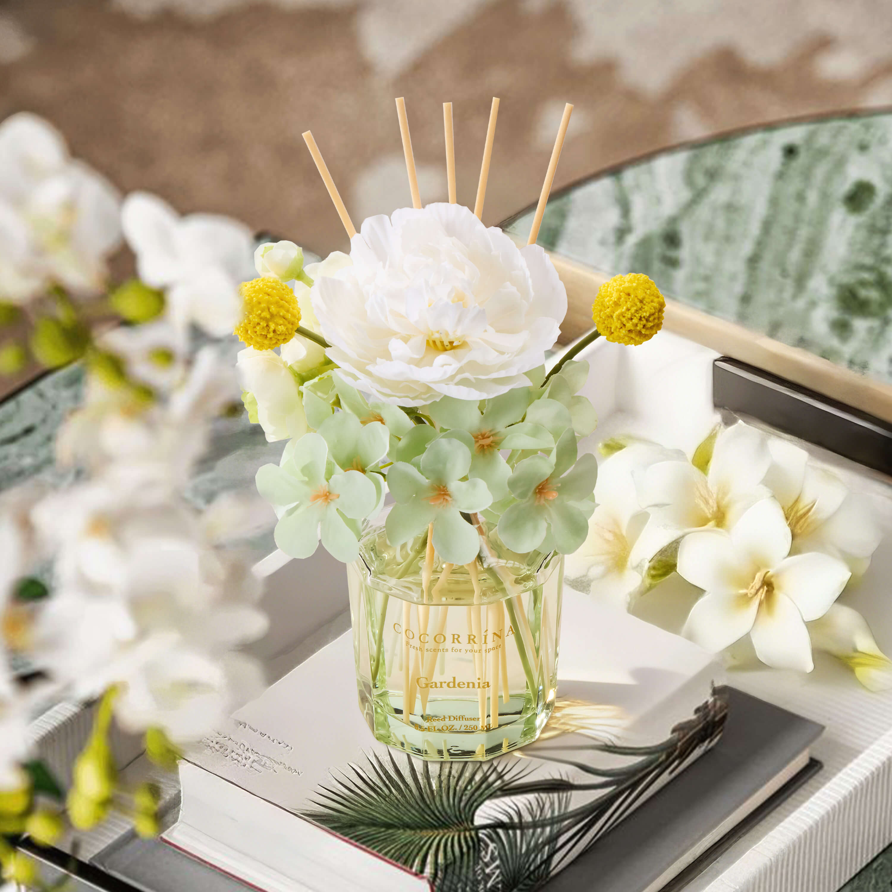 COCORRÍNA Gardenia Reed Diffuser Set
