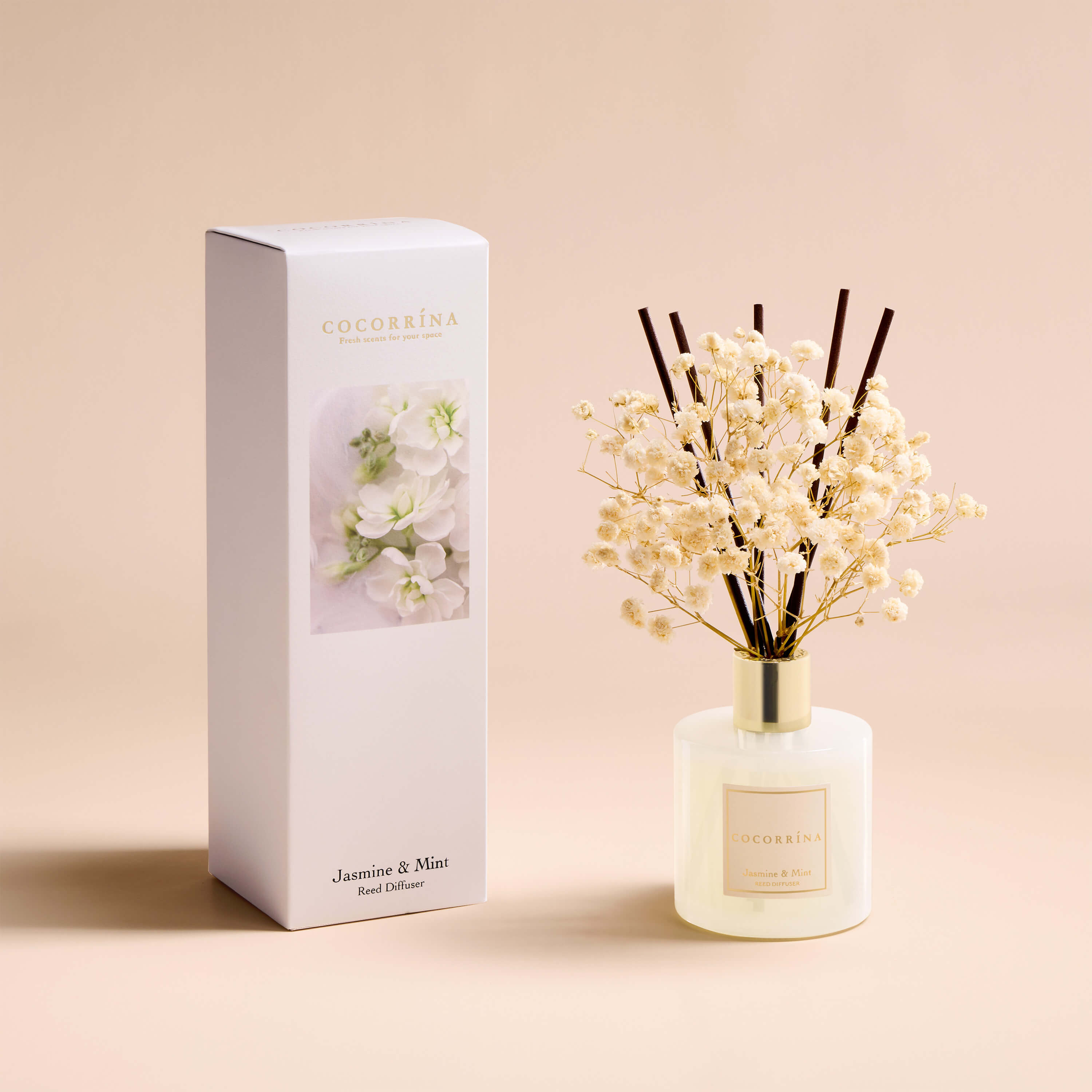 COCORRÍNA Jasmine & Mint Reed Diffuser Set