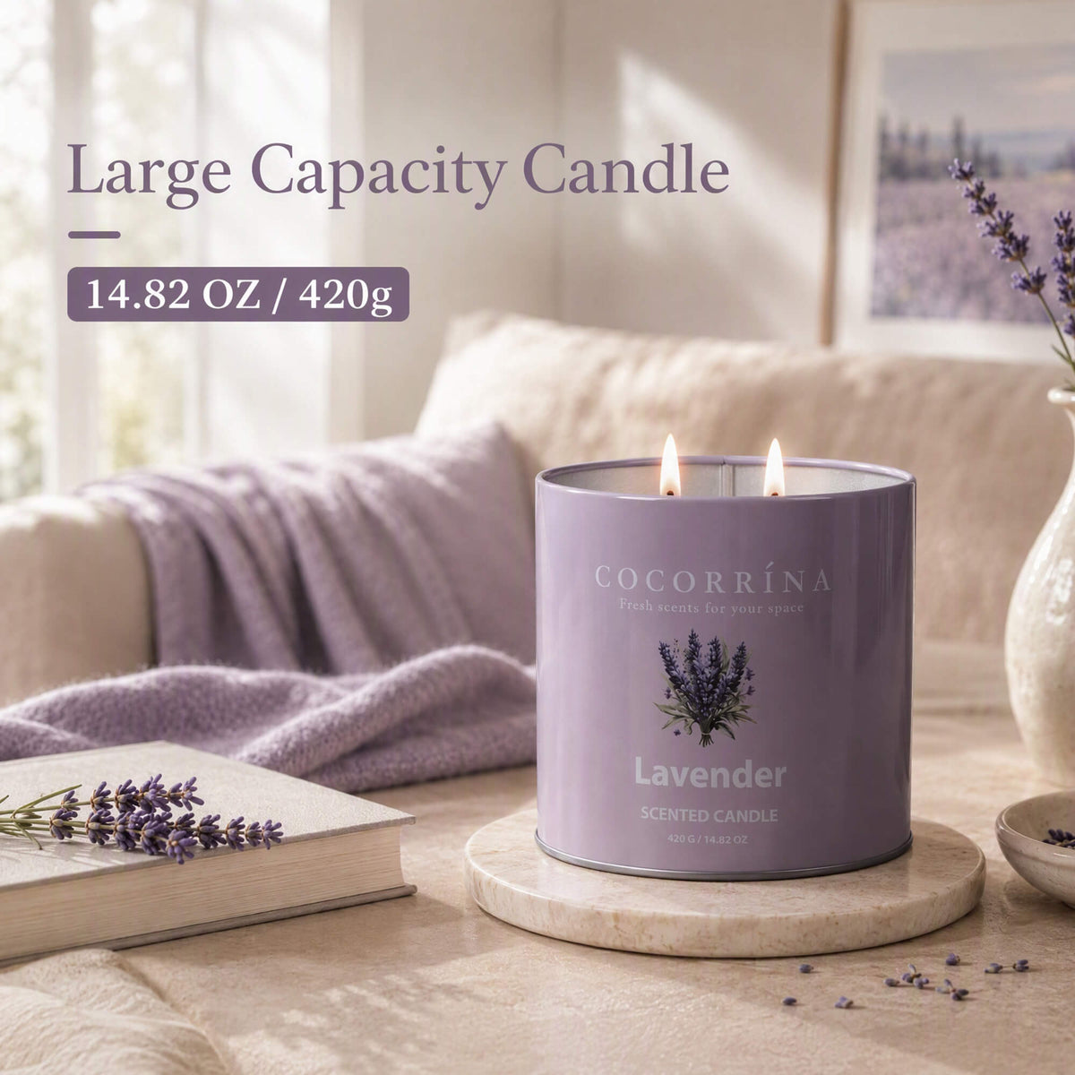 COCORRÍNA Lavender Jar Candle 14.82oz