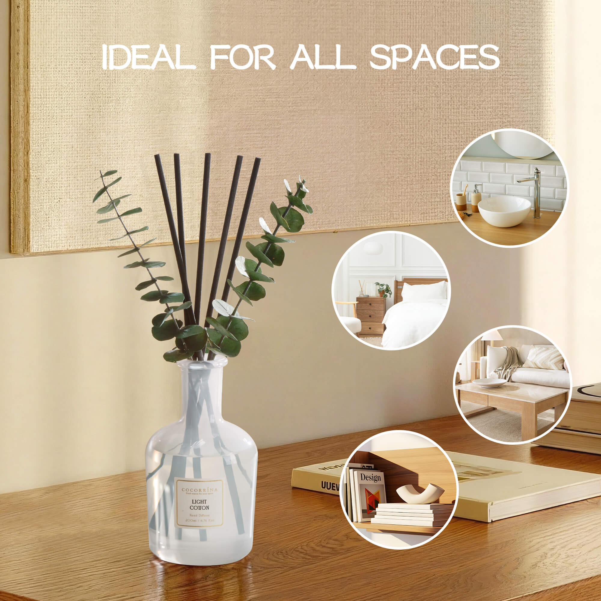 COCORRÍNA Light Cotton Reed Diffuser Set