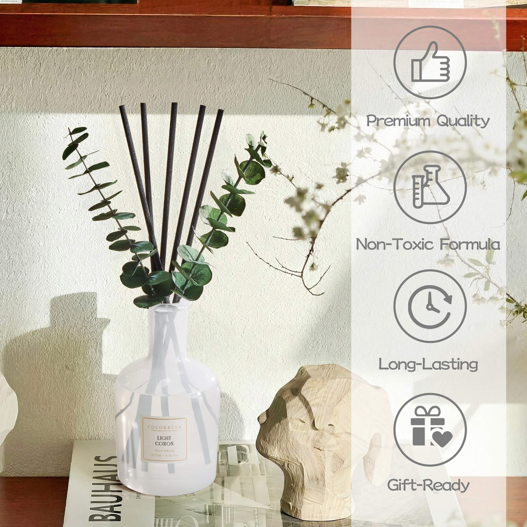 COCORRÍNA Light Cotton Reed Diffuser Set