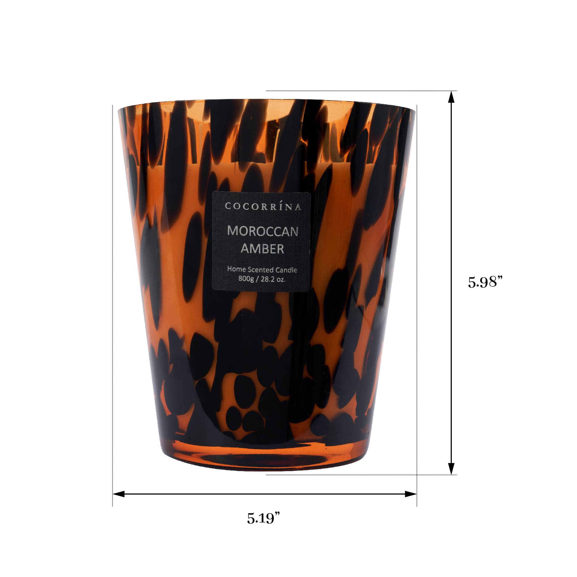 COCORRÍNA 800g Moroccan Amber Zebra Series  3-Wick Candle