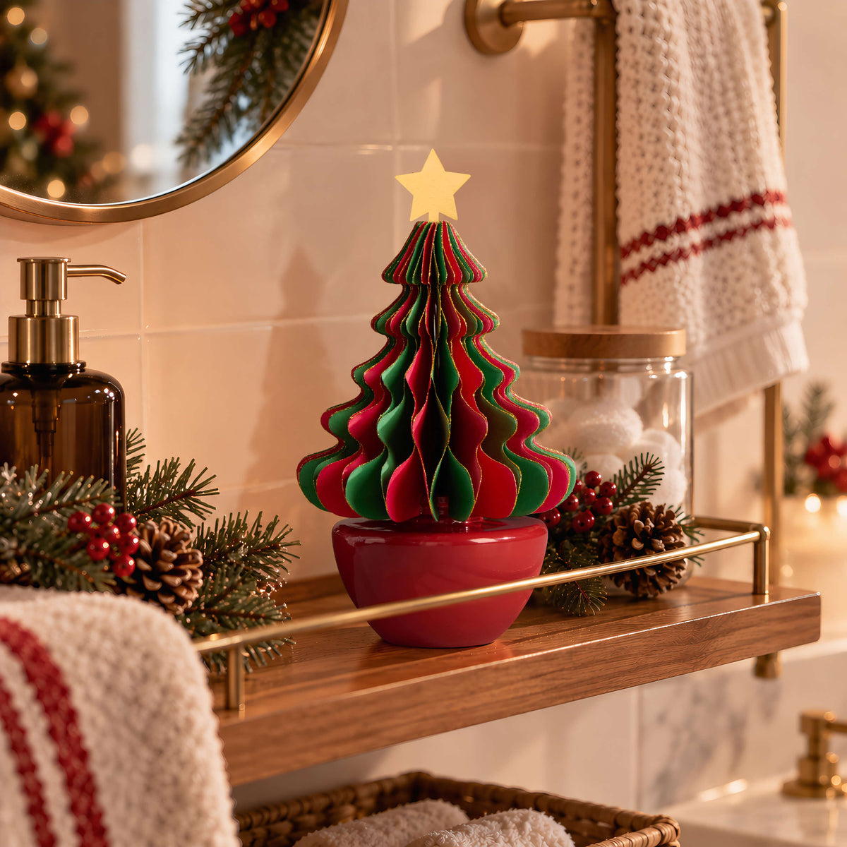 COCORRÍNA Honeycomb Paper Christmas Tree Reed Diffuser Set