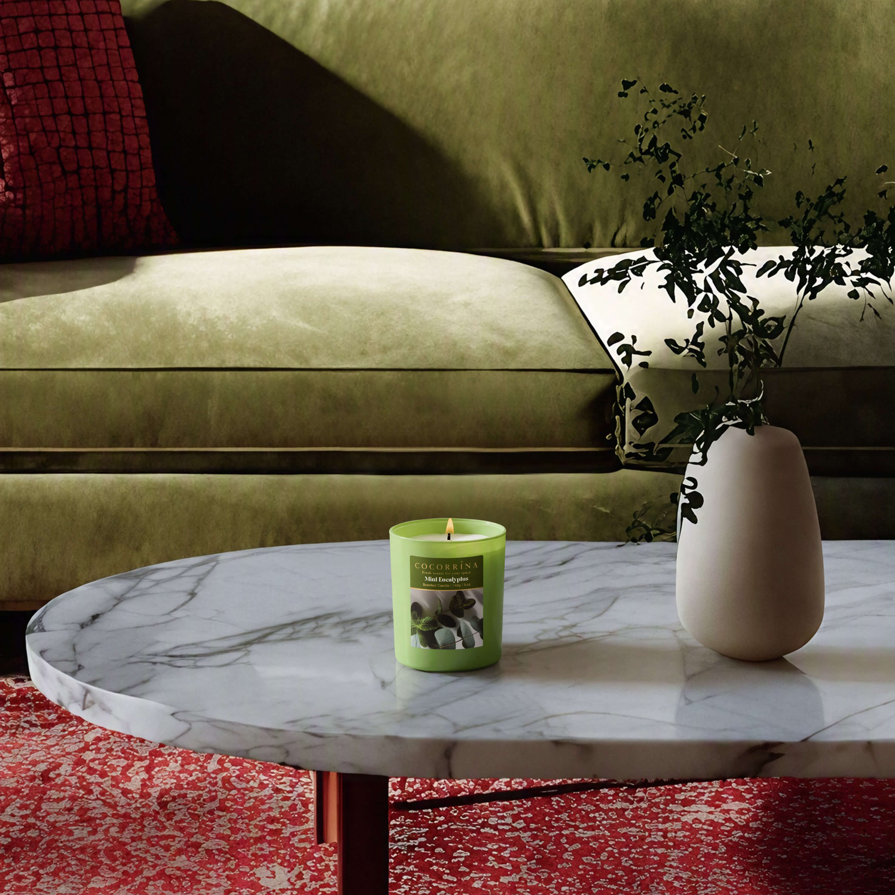 COCORRÍNA 5.oz Mint Eucalyptus Candle(Pre-order)