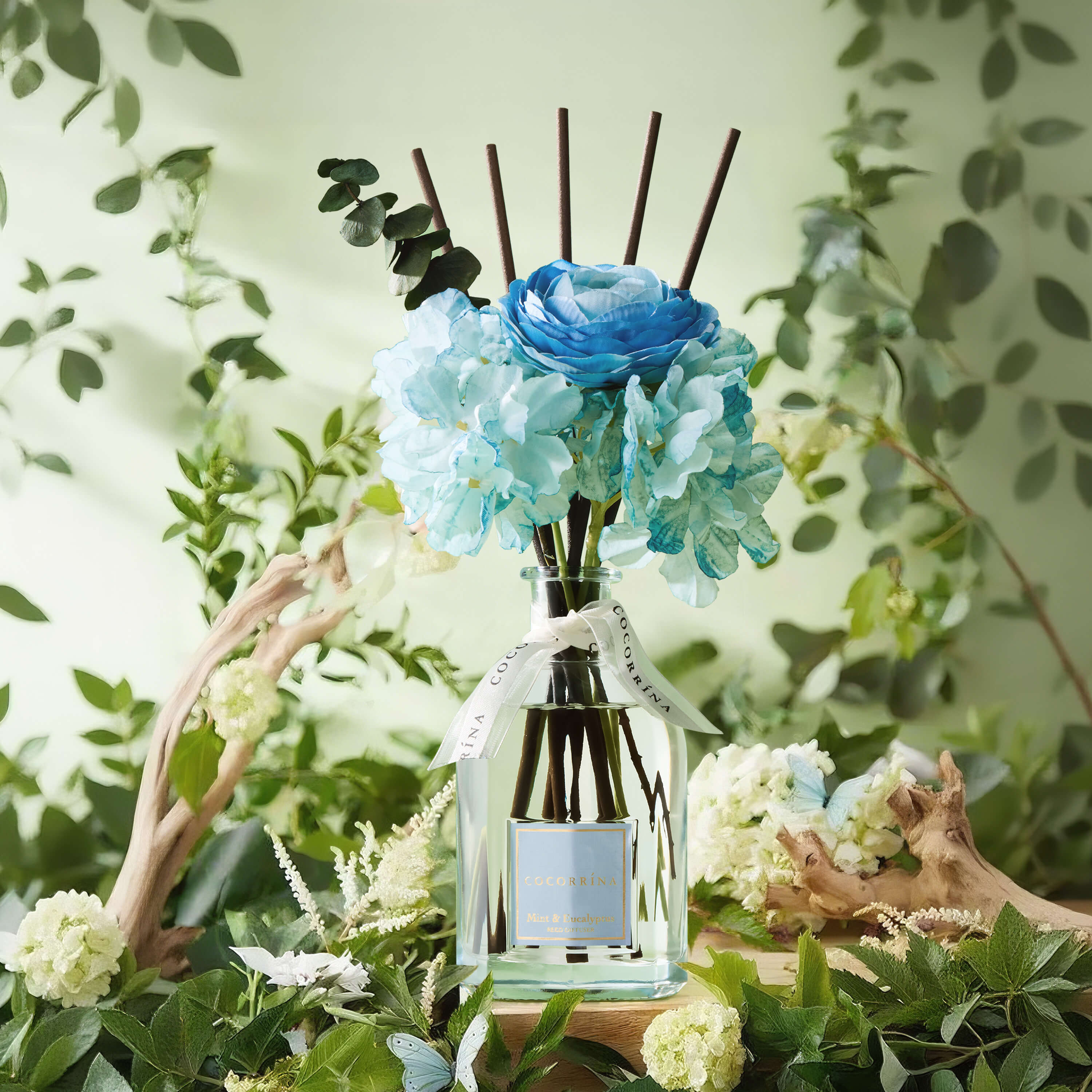 COCORRÍNA Mint & Eucalyptus Portable Gift Reed Diffuser Set