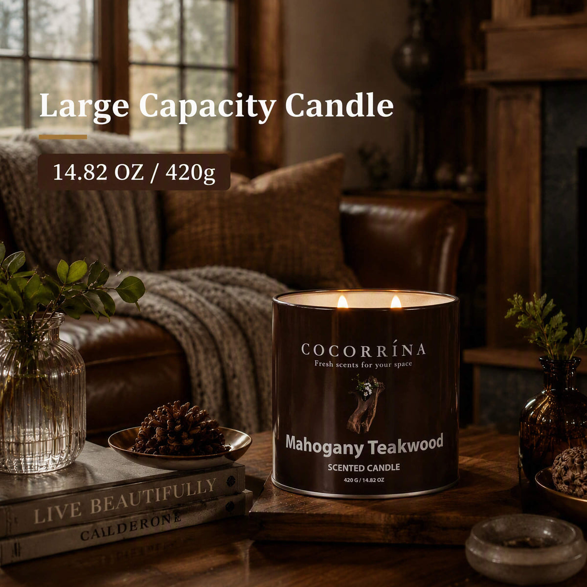 COCORRÍNA Mahogany Teakwood Candle 14.82oz