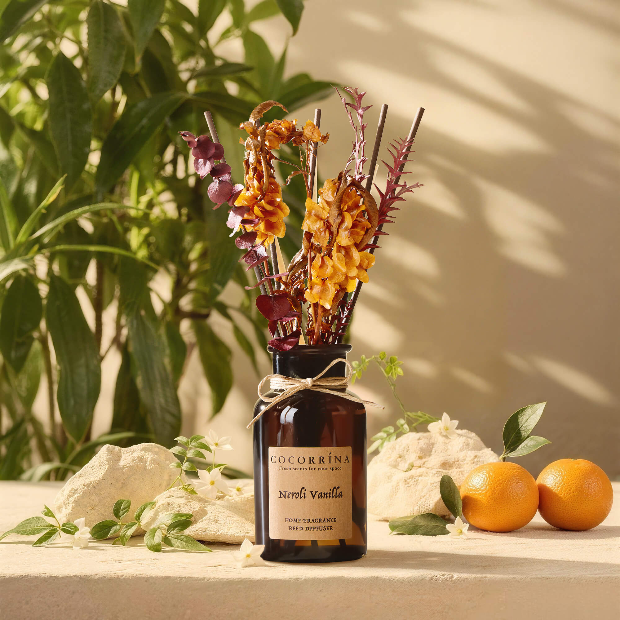 COCORRÍNA Neroli Vanilla Brown Bottle Reed Diffuser Set
