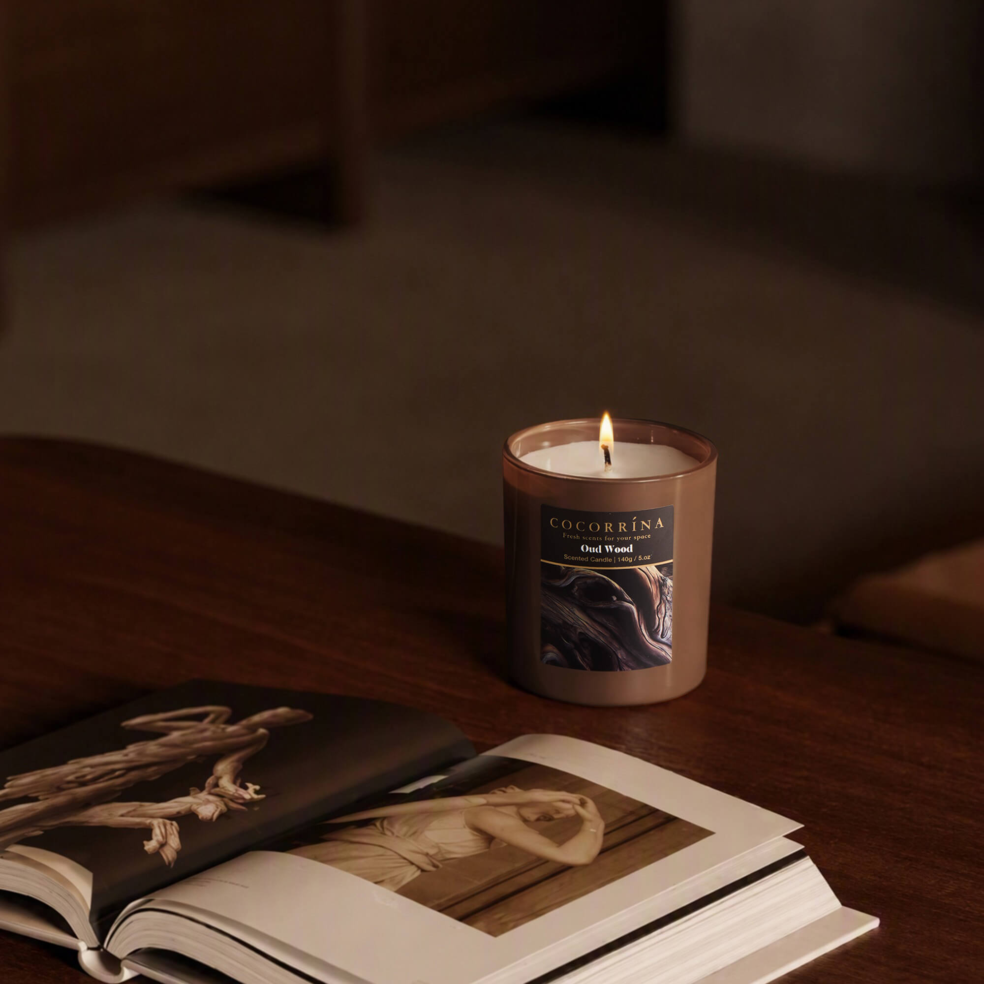 COCORRÍNA 5.oz Oud Wood Candle(Pre-order)
