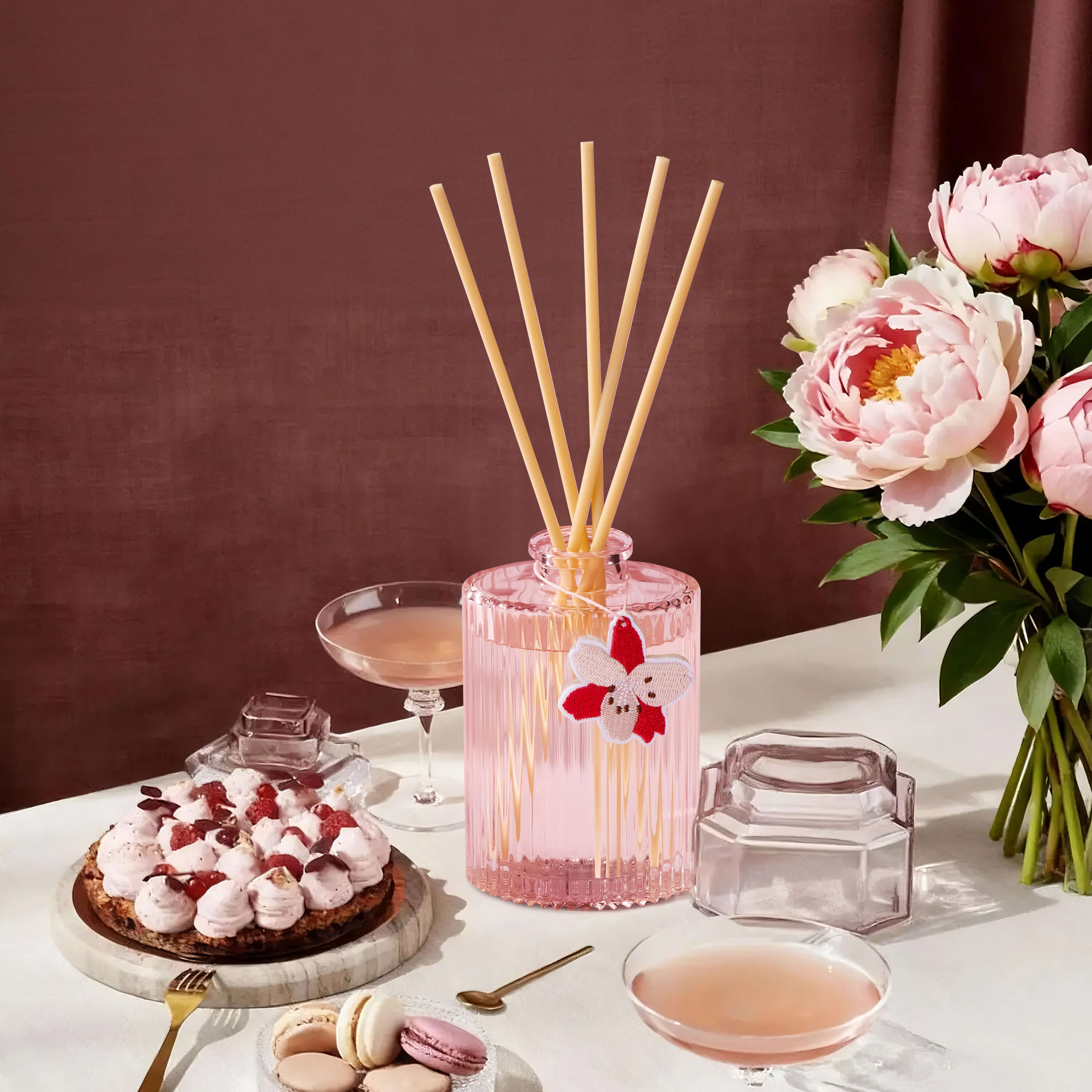 COCORRÍNA Peony Bloom Reed Diffuser Set