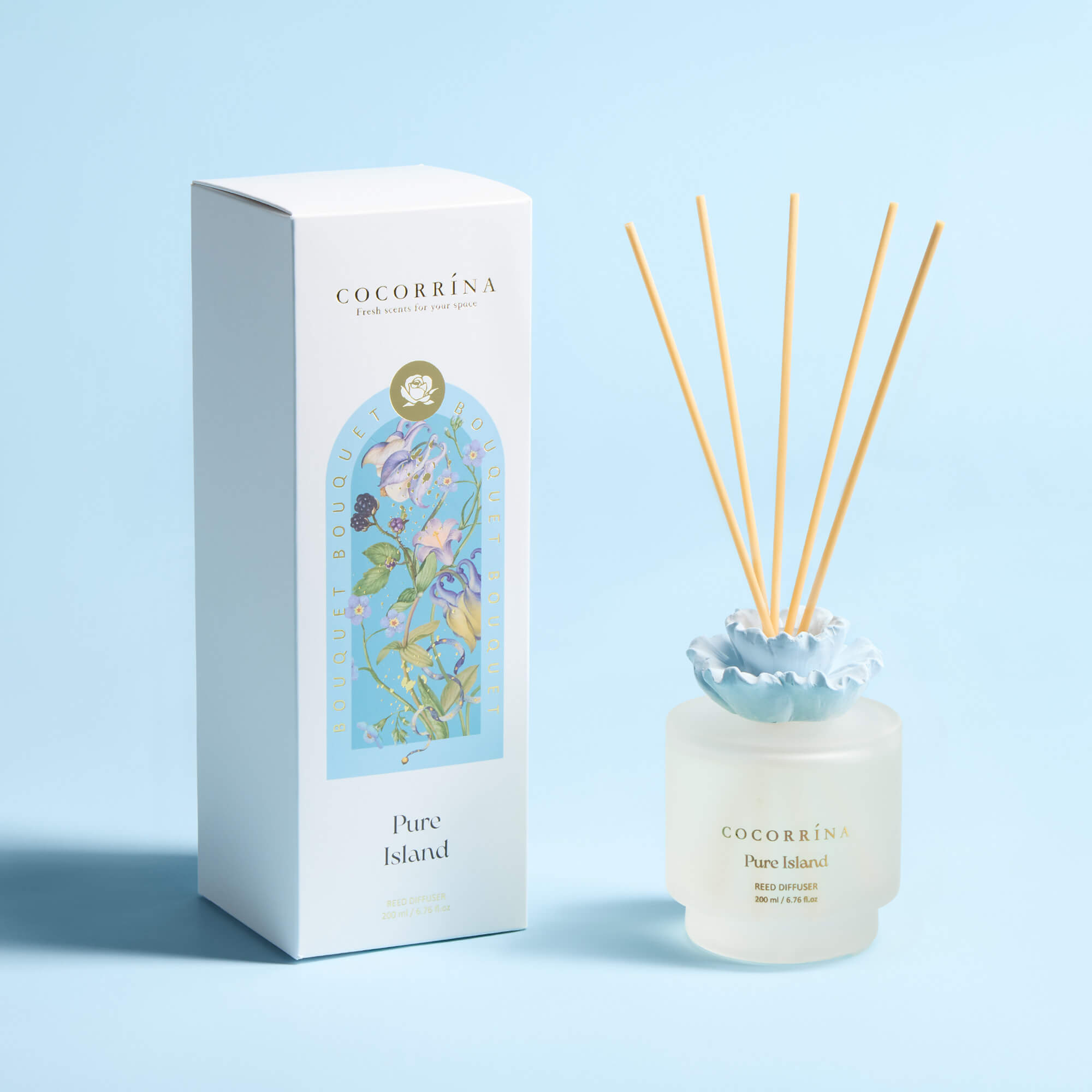 COCORRÍNA Gypsum Flower Pure Island Reed Diffuser