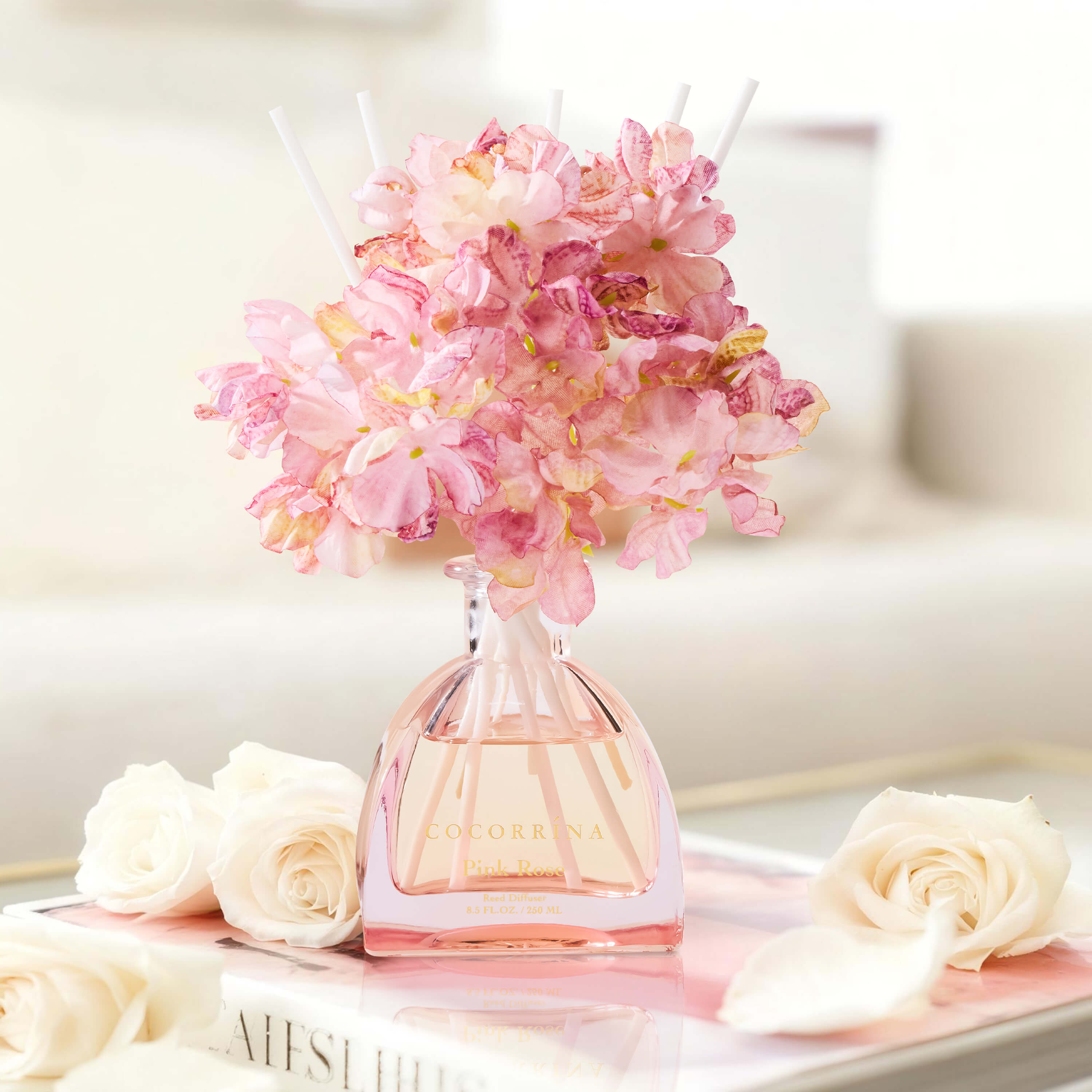 COCORRÍNA Pink Rose Simple Luxe  Reed Diffuser Set