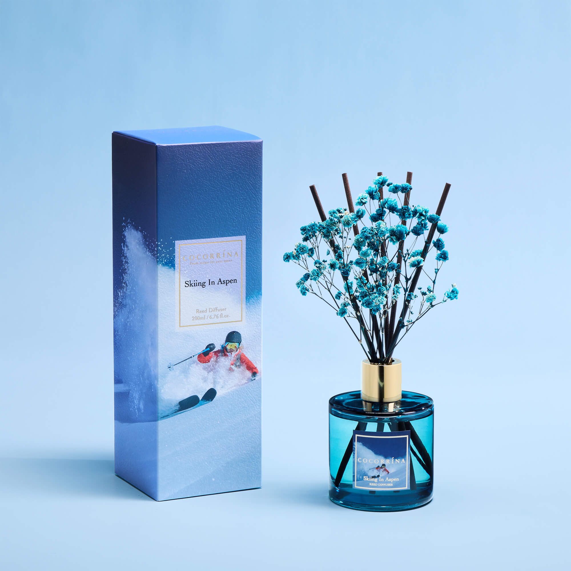 COCORRÍNA Skiing in Aspen Reed Diffuser Set