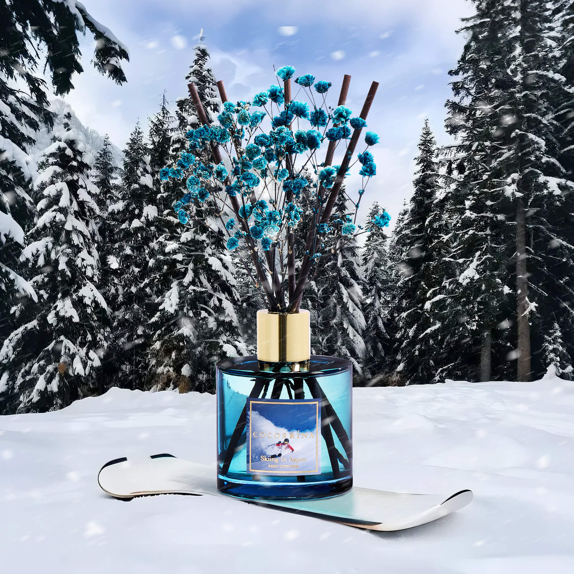 COCORRÍNA Skiing in Aspen Reed Diffuser Set