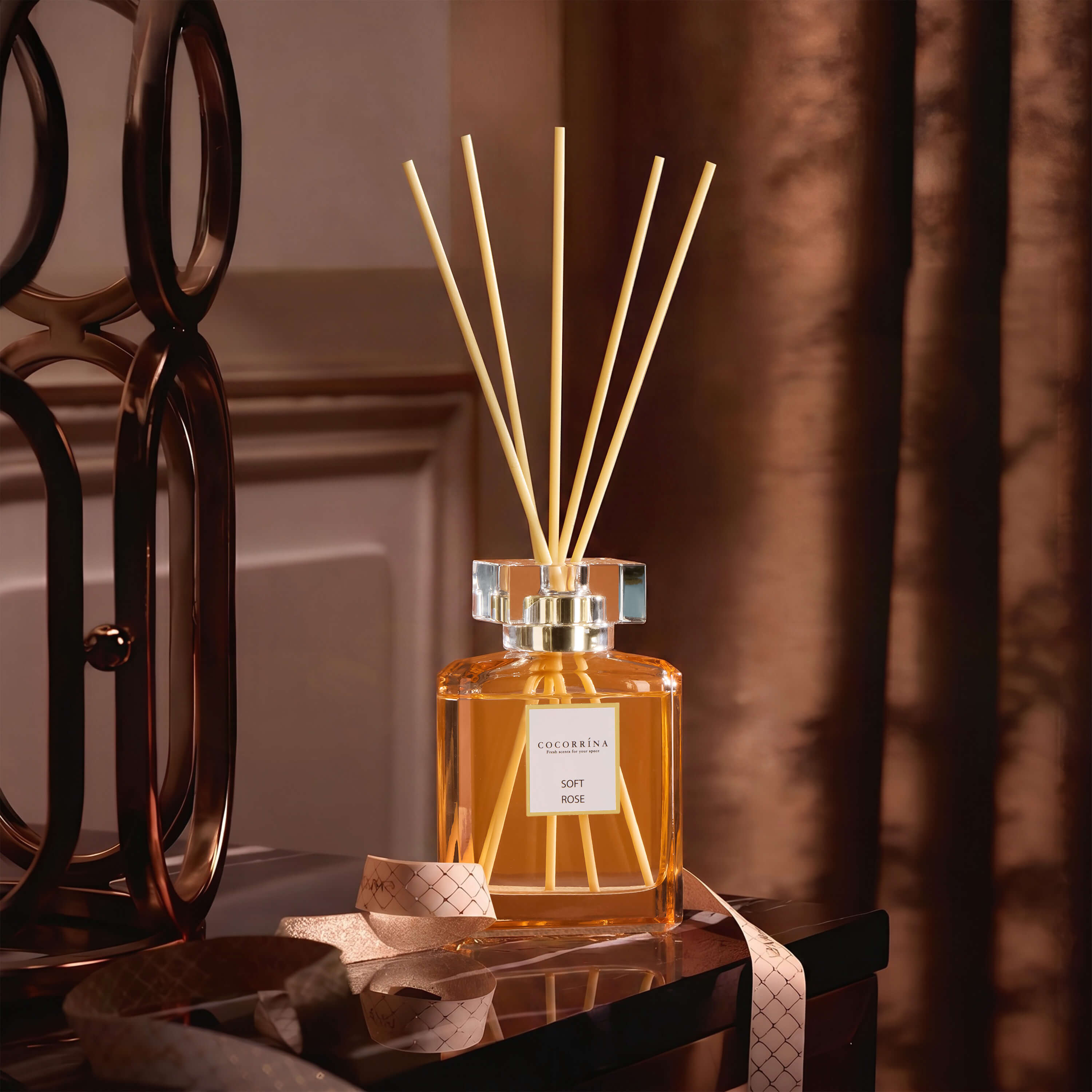 Set de difusor de varillas de perfume Rosa Suave COCORRÍNA