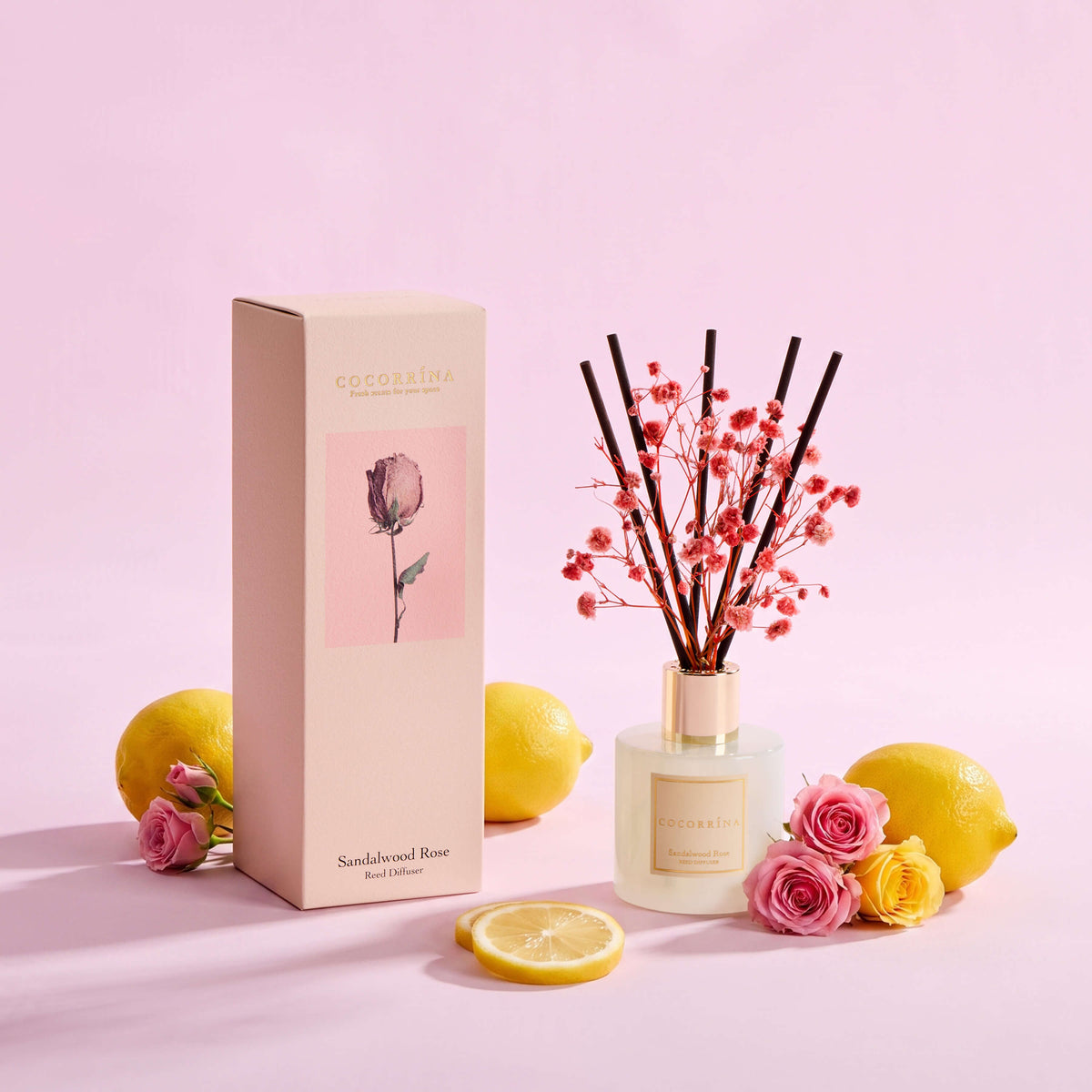 COCORRÍNA Sandalwood Rose Reed Diffuser Set