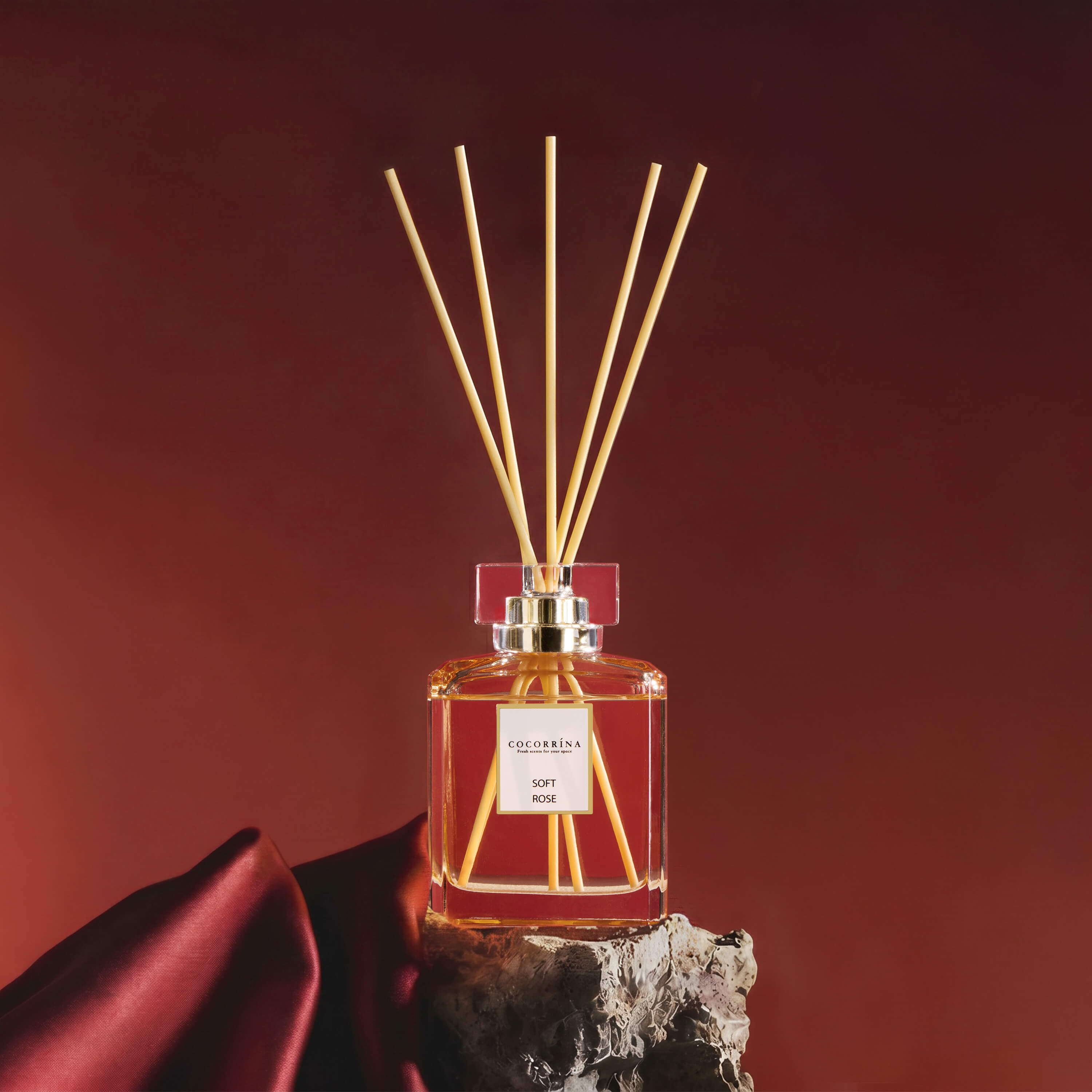 Set de difusor de varillas de perfume Rosa Suave COCORRÍNA