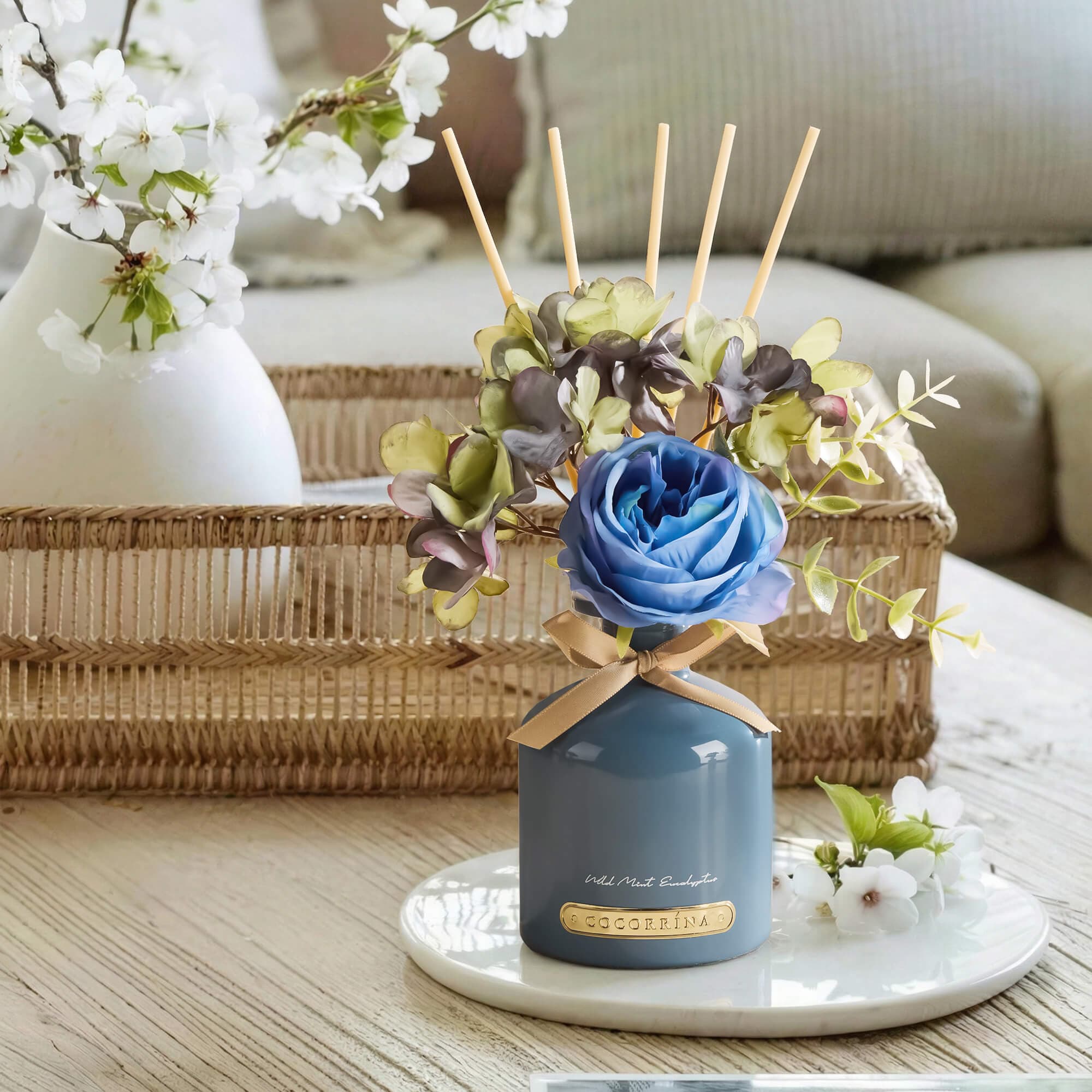 COCORRÍNA Wild Mint & Eucalyptus Reed Diffuser Set