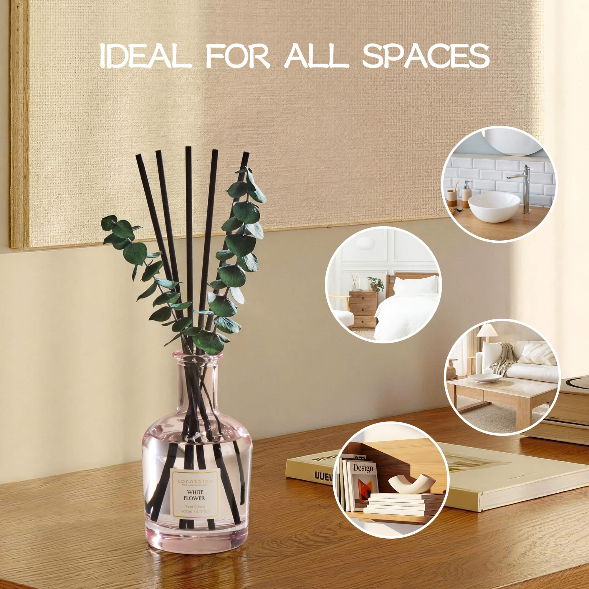 COCORRÍNA White Flower Reed Diffuser Set