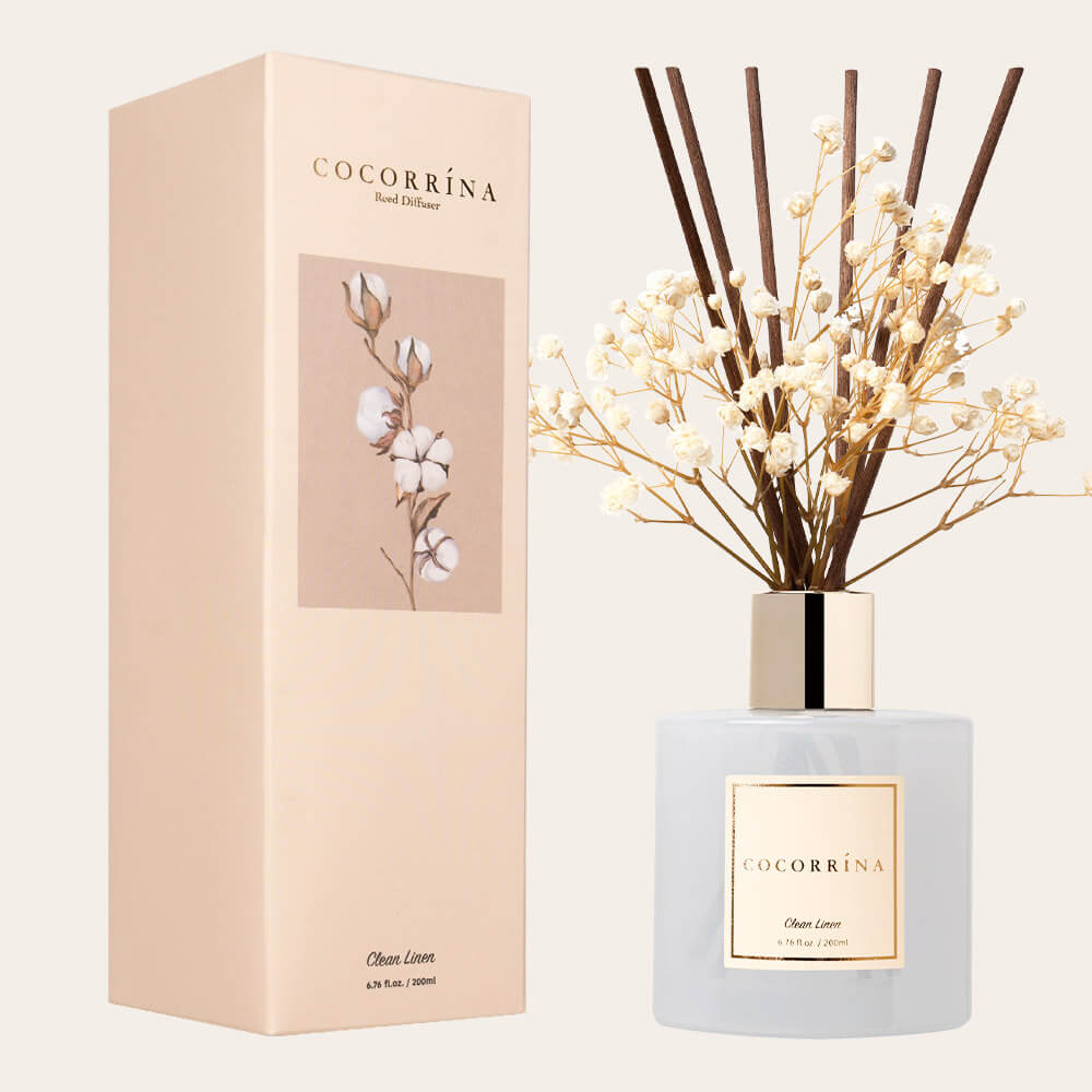 Cocorrína Clean Linen Reed Diffuser Set