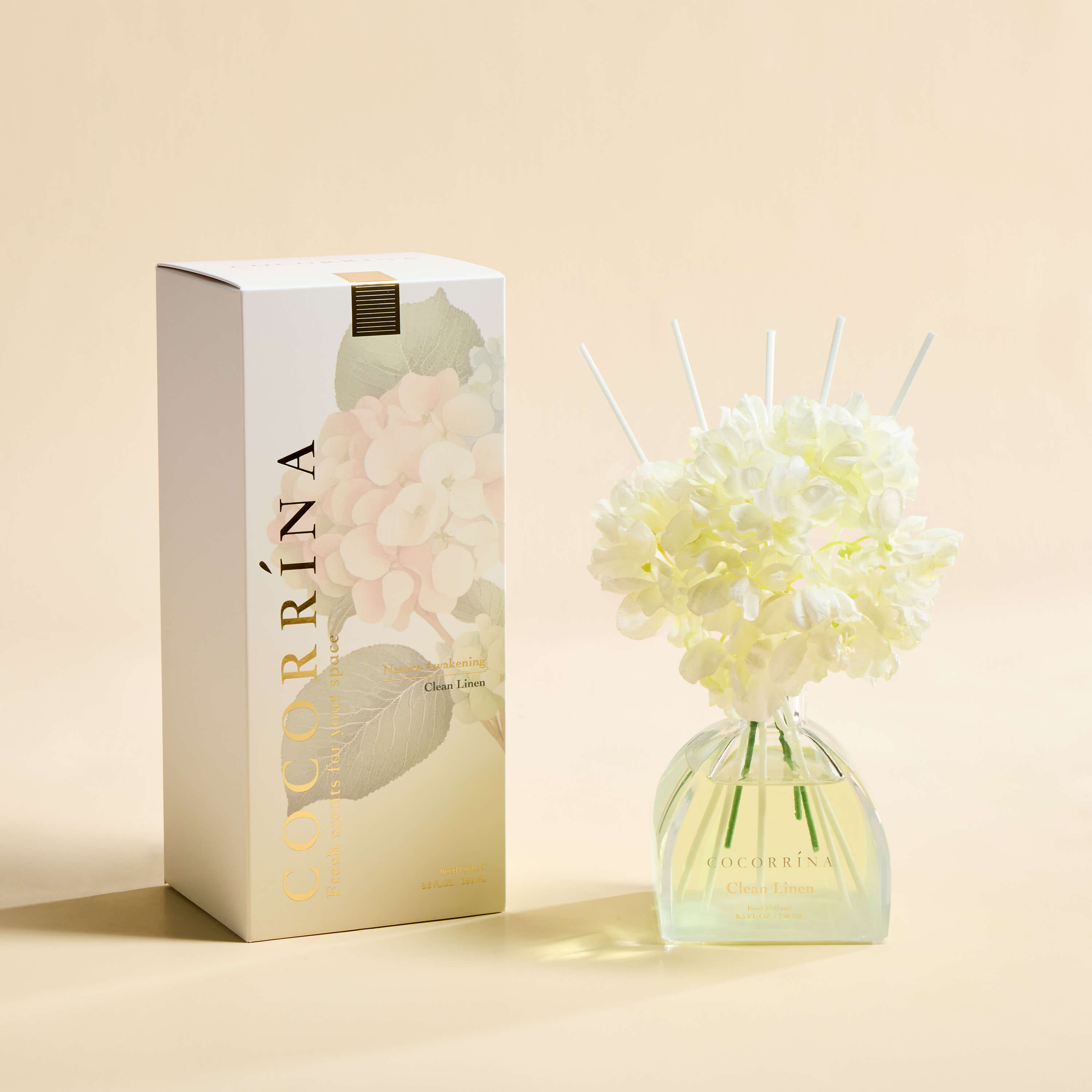 COCORRÍNA Clean Linen Simple Luxe Reed Diffuser Set